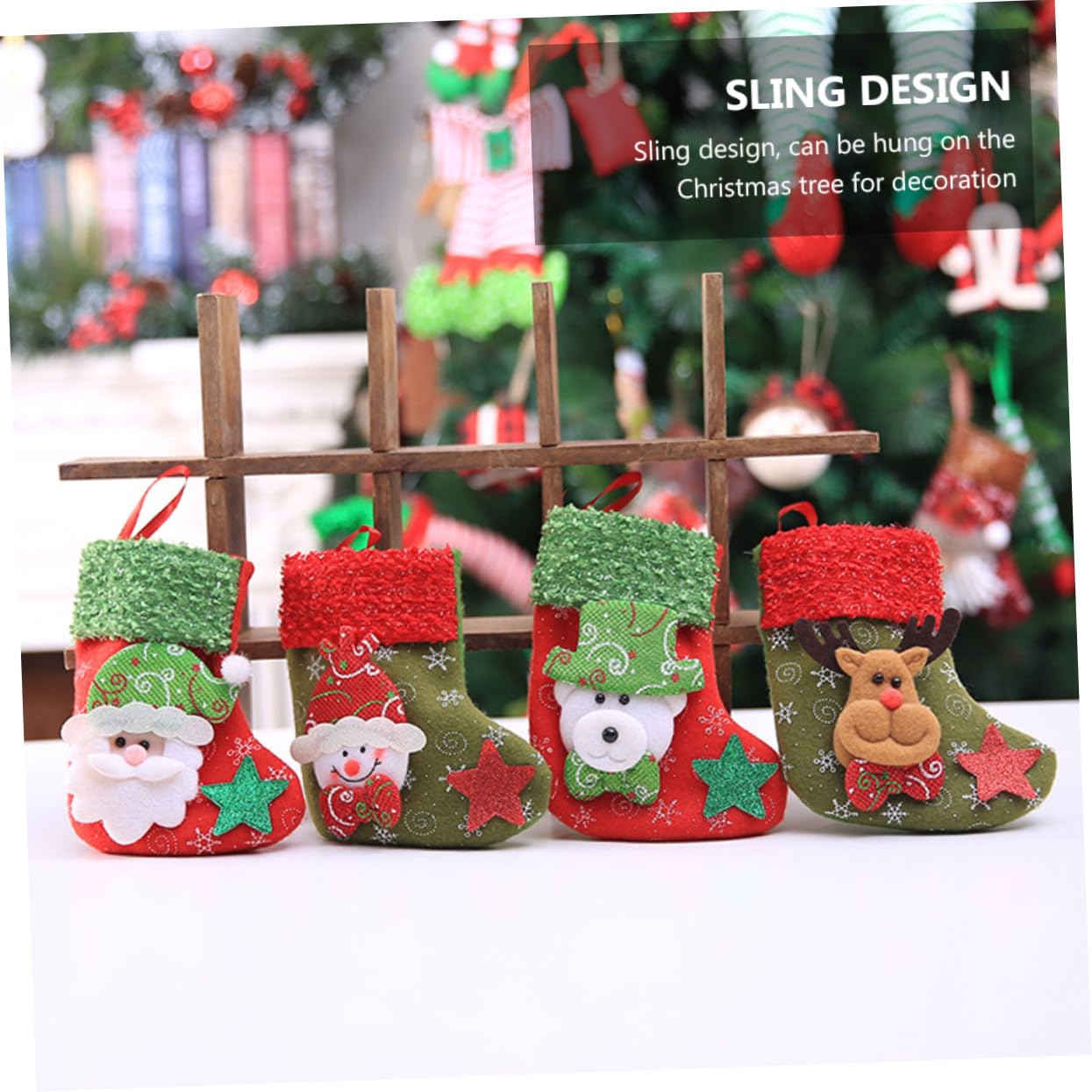 TOPBATHY 3 Sets 10 Stück Christbaumkugeln Set Vliesstoff Strumpfbeutel Baumanhänger Dekoratives Partyzubehör