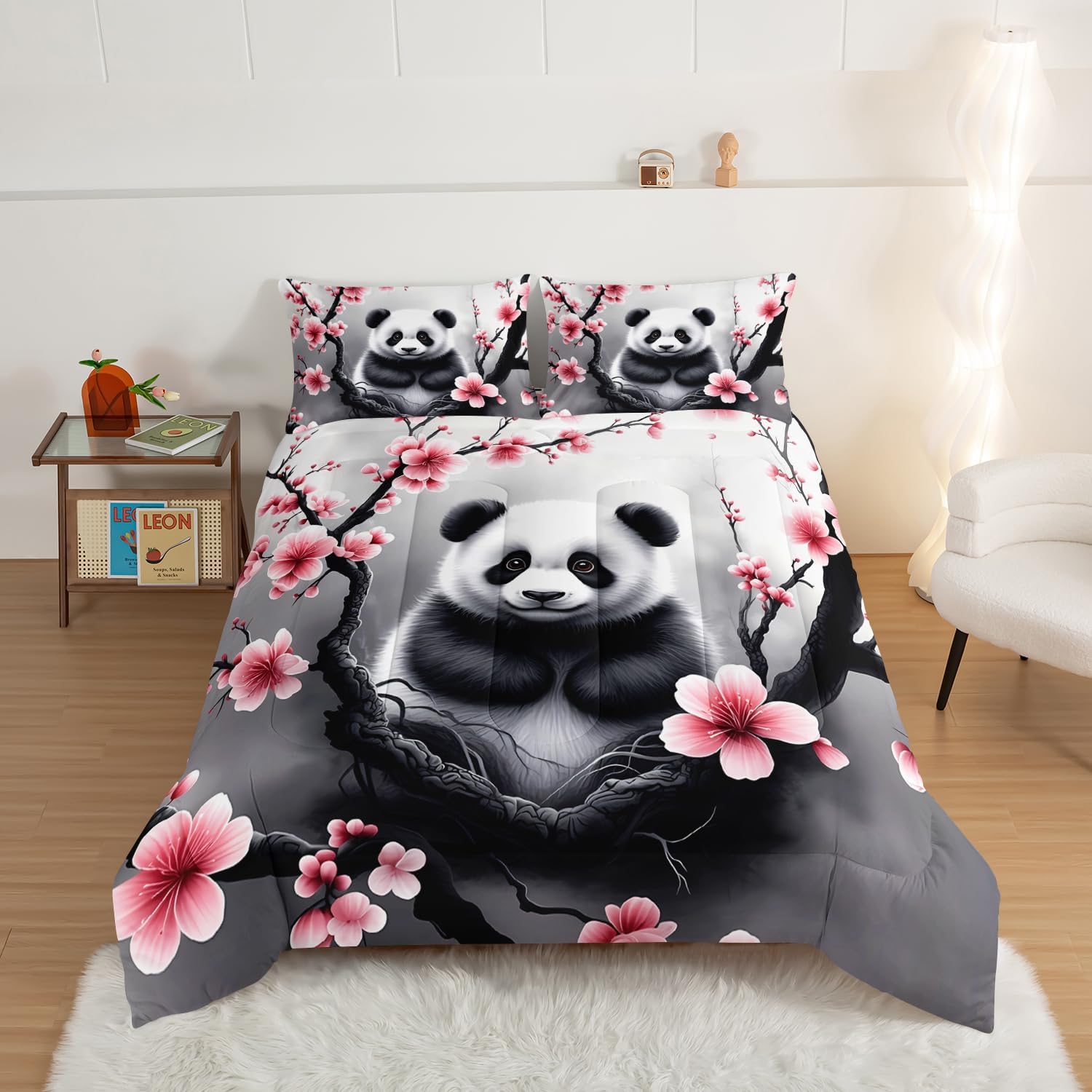 HOSIMA Panda Queen Comforter,Cute Bedding for Kids with 2 Pillowcases. image 2