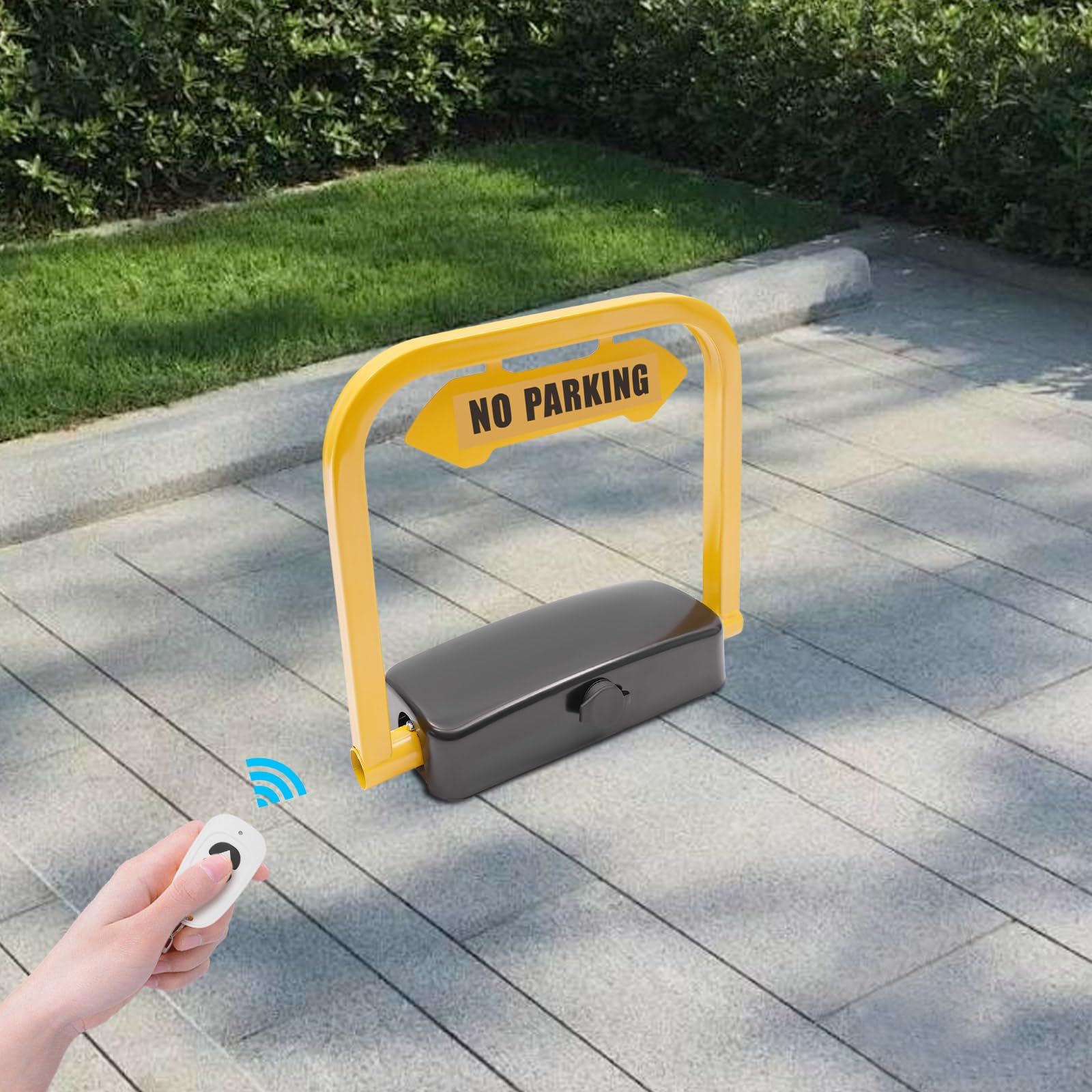 Barrière de parking automatique avec télécommande - Serrure de stationnement - Poteau rabattable - IP67 - Étanche - Pour zones résidentielles et hôtels