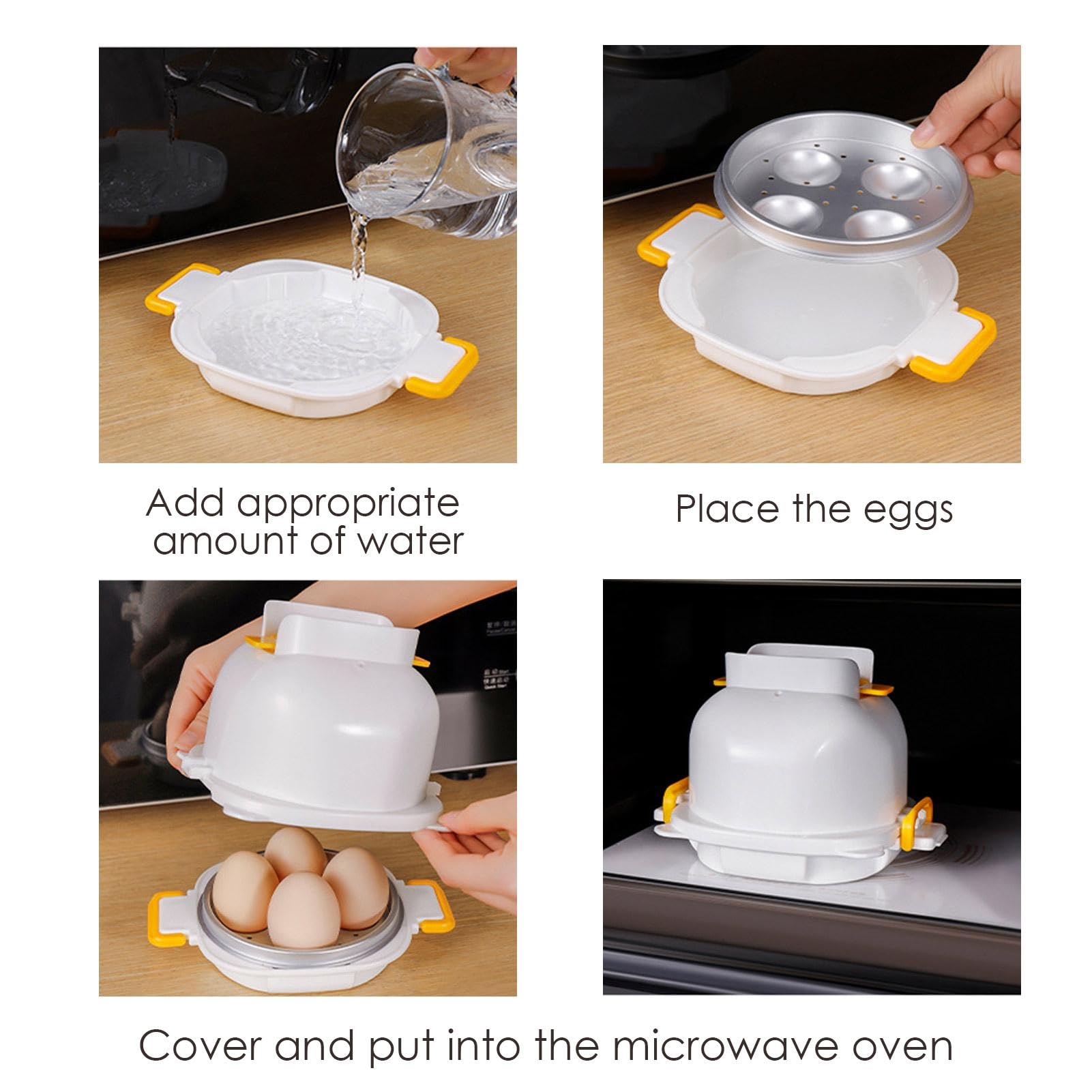 Albume D'uovo Cuociuova In Acciaio Inossidabile - Per Uova In Camicia E Verdure A Vapore | 3 Tazze, Design Antiaderente Monsieur Cuisine - Foto 5