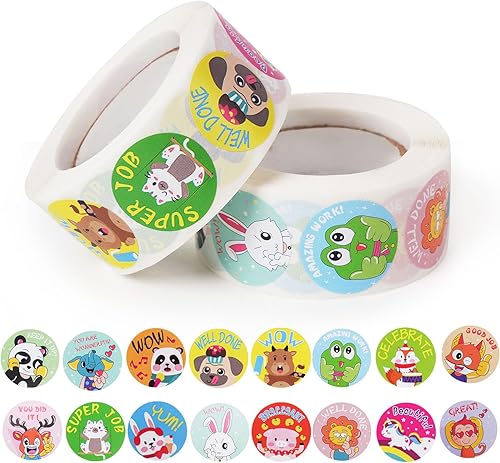 1000 calcomanías para niños, animales, calcomanías para niños, profesores, estudiantes, escuela, aula, en 16 diseños, calcomanías motivacionales (1