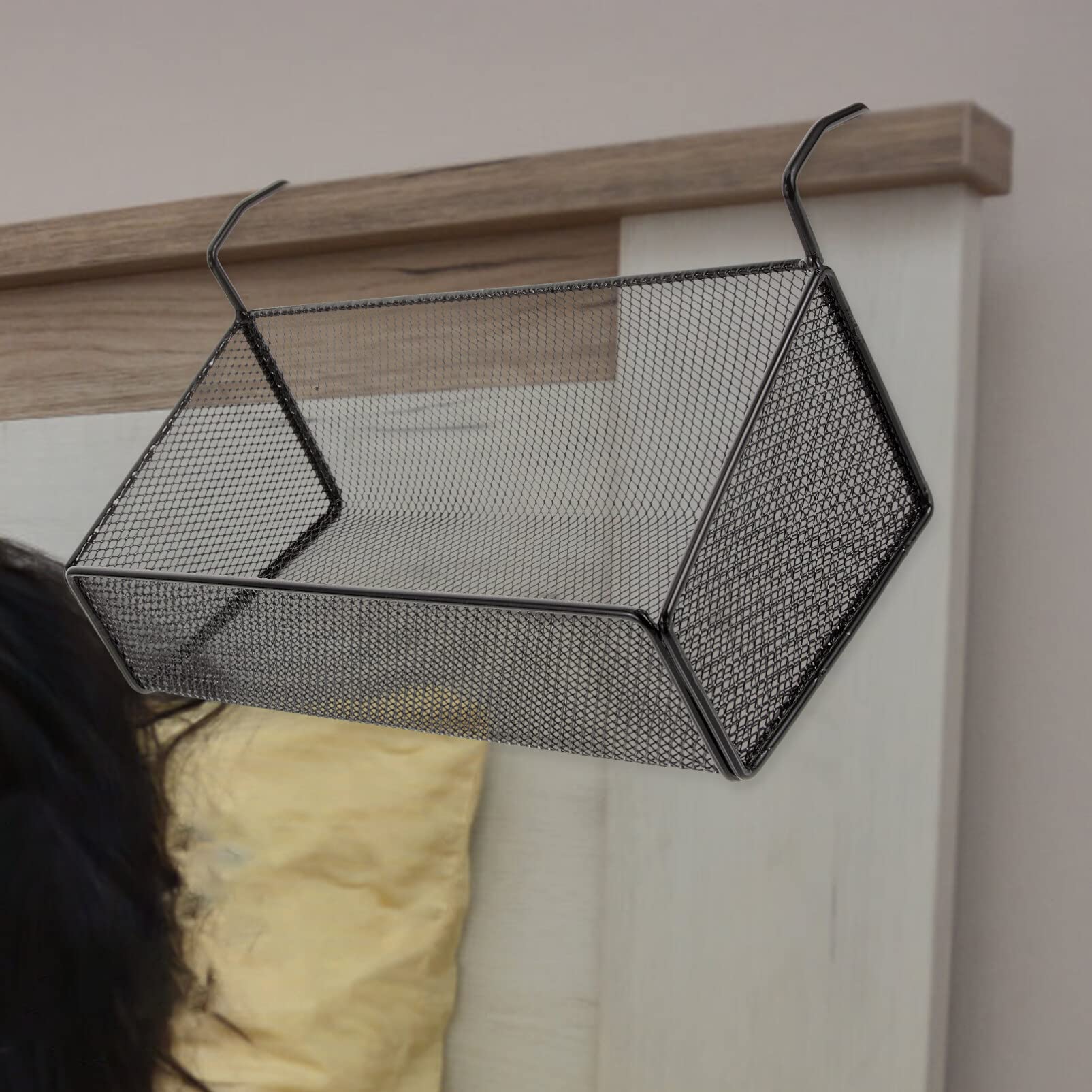 Yardwe Cestino Portaoggetti Per Piscina Cestino In Griglia Di Ferro Con Ganci Contenitori Portaoggetti Per Piscina Portasalviette Per Piscina Fuori Terra Nero