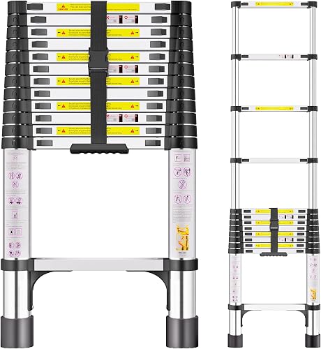 Échelle Télescopique 3,8m en Acier Inoxydable SIMPDIY