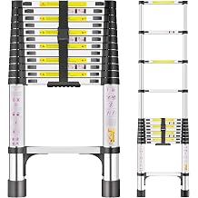 4.4m Stainless Steel Telescopic Ladder with Non-Slip Feet