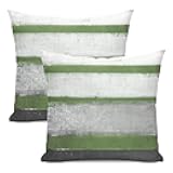 AEIOAE Sage Green Grey Pillow Covers 18x18 Set of 2 Beige Abstract Art Painting Striped Decorative Throw Pillow Covers Cotton Square Modern Cushion Case for Home Couch Sofa Outdoor