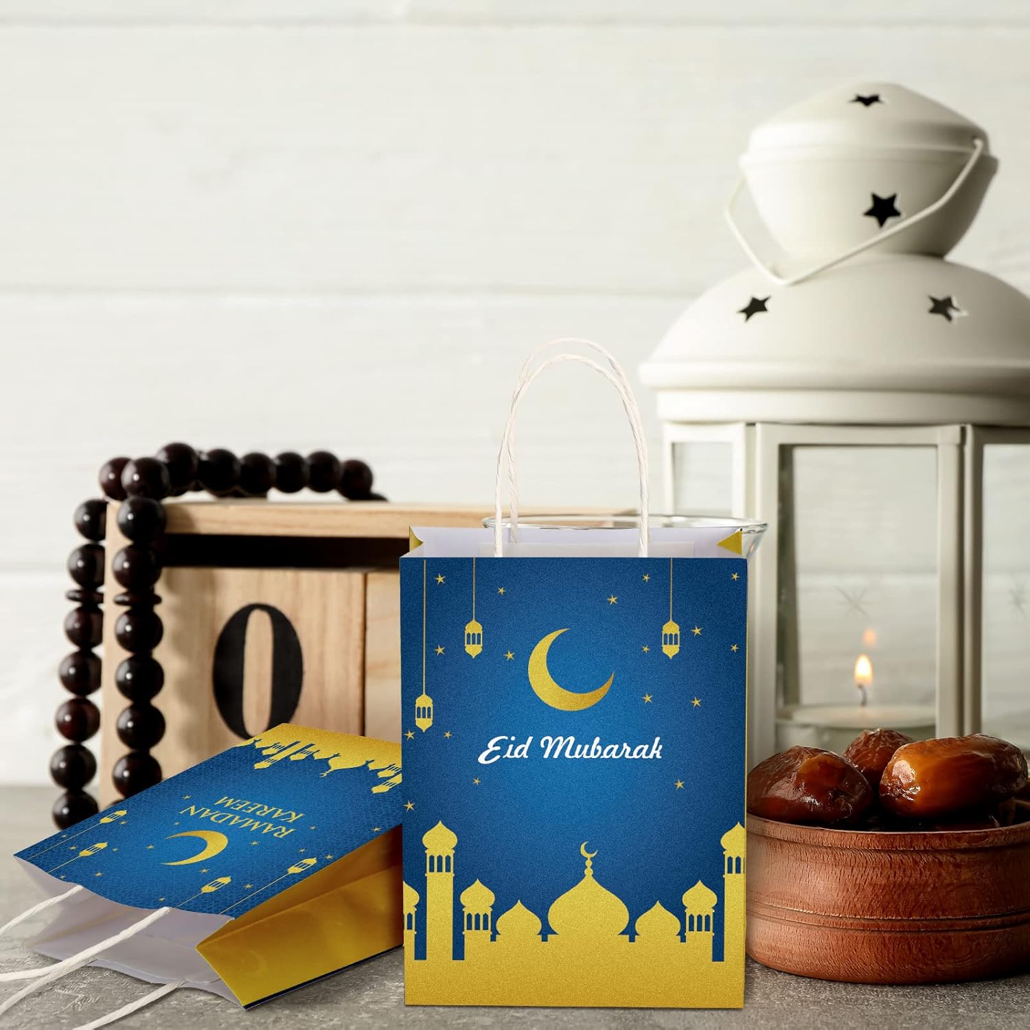 Sinmoe 18 Pcs Eid Mubarak Party Gift Bags Ramadan Goodies Paper Treat Bags Muslim Ramadan Party Supplies(Classic Style) - Image 5
