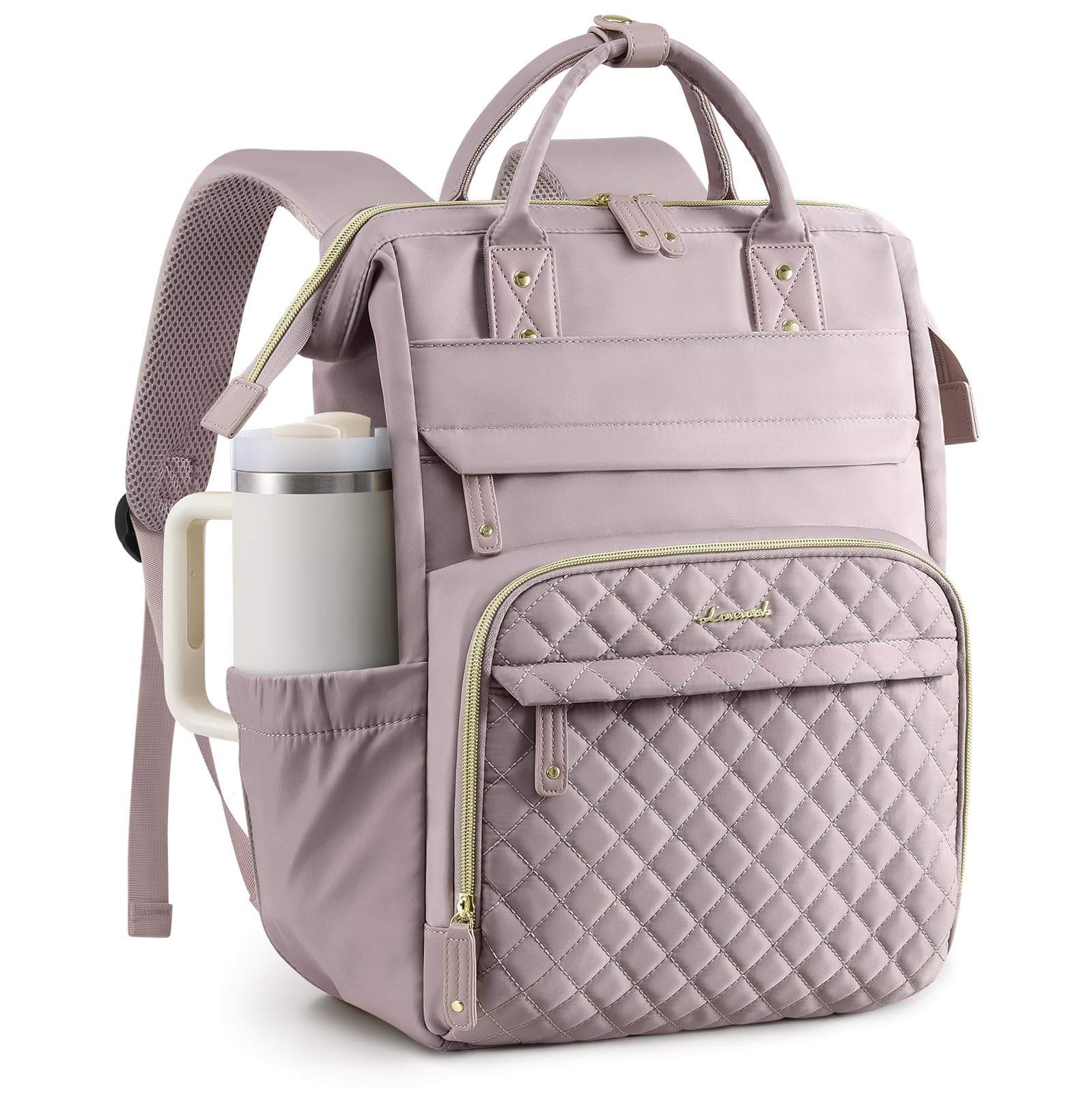 LOVEVOOK Laptop Backpack Women Quilted Teacher Nurse Work Backpack Purse