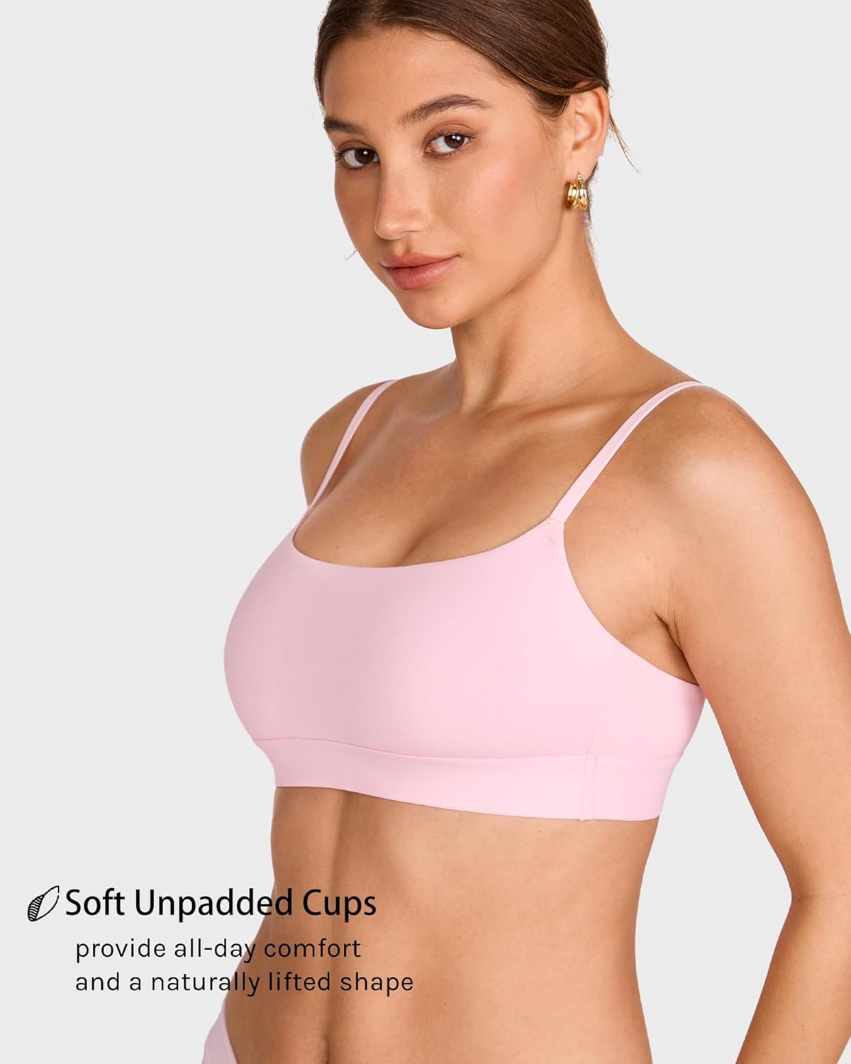 INLYRIC Women's Cotton Bralette - Wireless Unlined Sleep Comfortable Seamless Cami Bra - Image 3