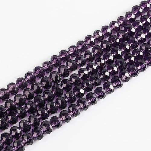 Novborcz Cuentas de vidrio Rondelle de 6 mm para hacer joyas, 850 piezas facetad