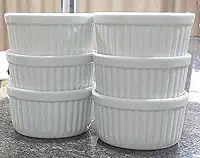 Jogo 6 Ramequim 250ml Forma canelada - Kit Porcelana Branca (2)