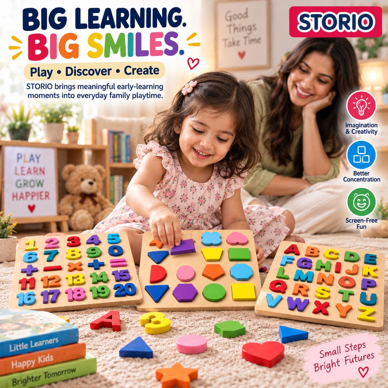Storio 3-in-1 Wooden Puzzles for Toddlers -6