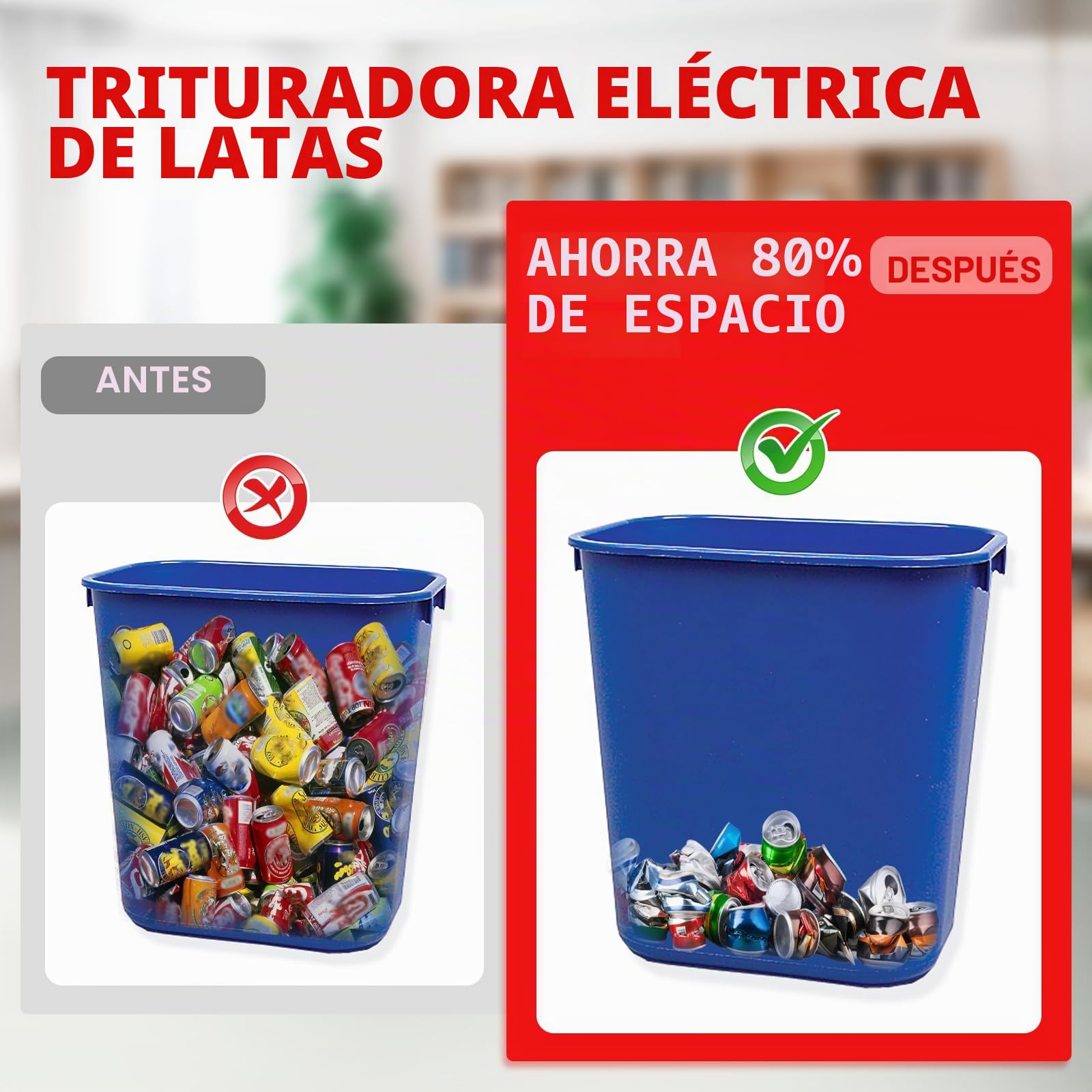 YUCHENGTECH Trituradora Eléctrica de Latas para Latas de 12oz~16 oz Trituradora de Latas de Aluminio Trituradora de Latas y Botellas de Plastico para Soda, Cola, Latas de Cerveza y Botellas