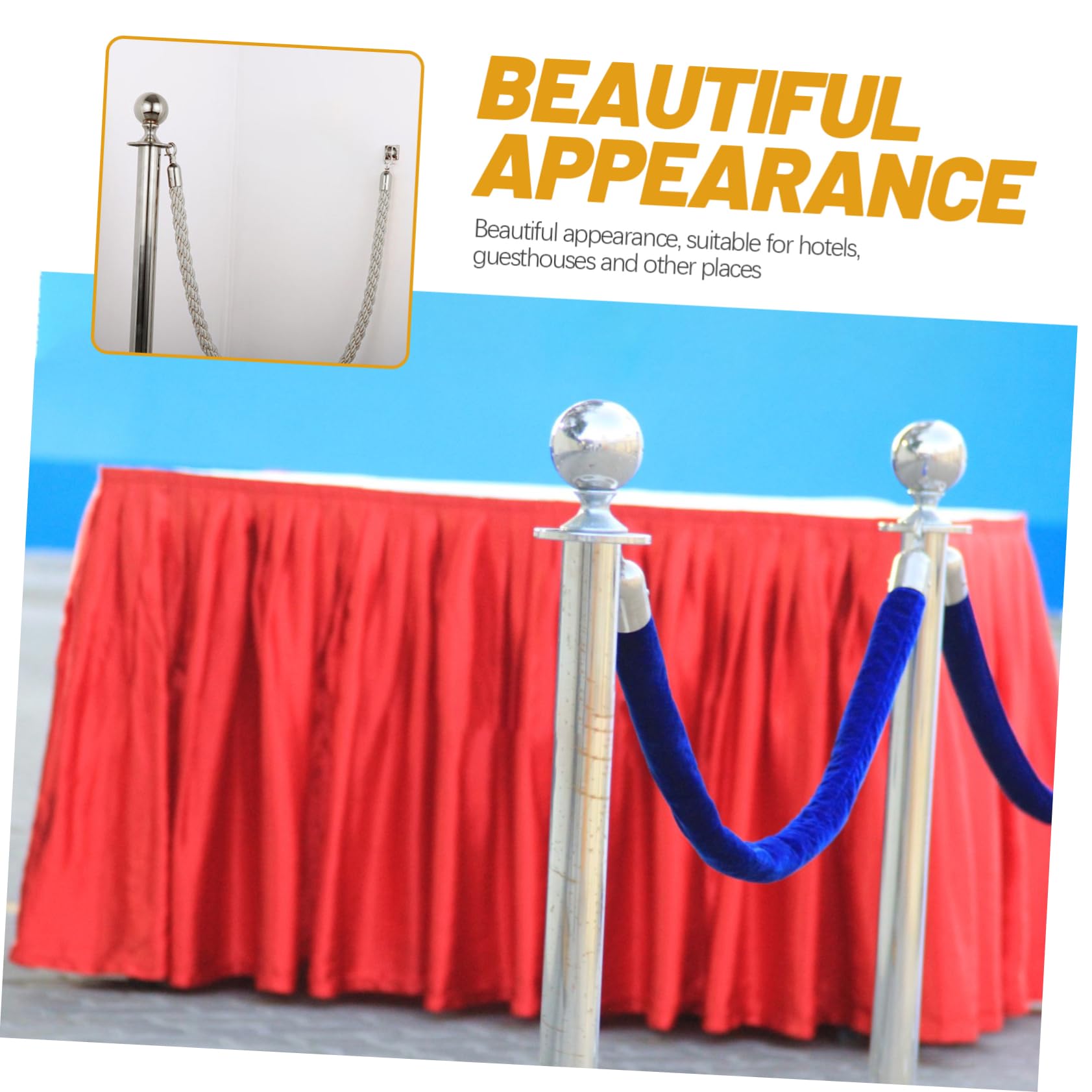 FUNOMOCYA 2pcs Concierge Pole Hook Crowd Control Rope Hook Mailbox Wall Mounted Post Circle Hook for Twisted Barrier Line Barrier for Movie Theaters Concrete Float Silver Zinc Alloy