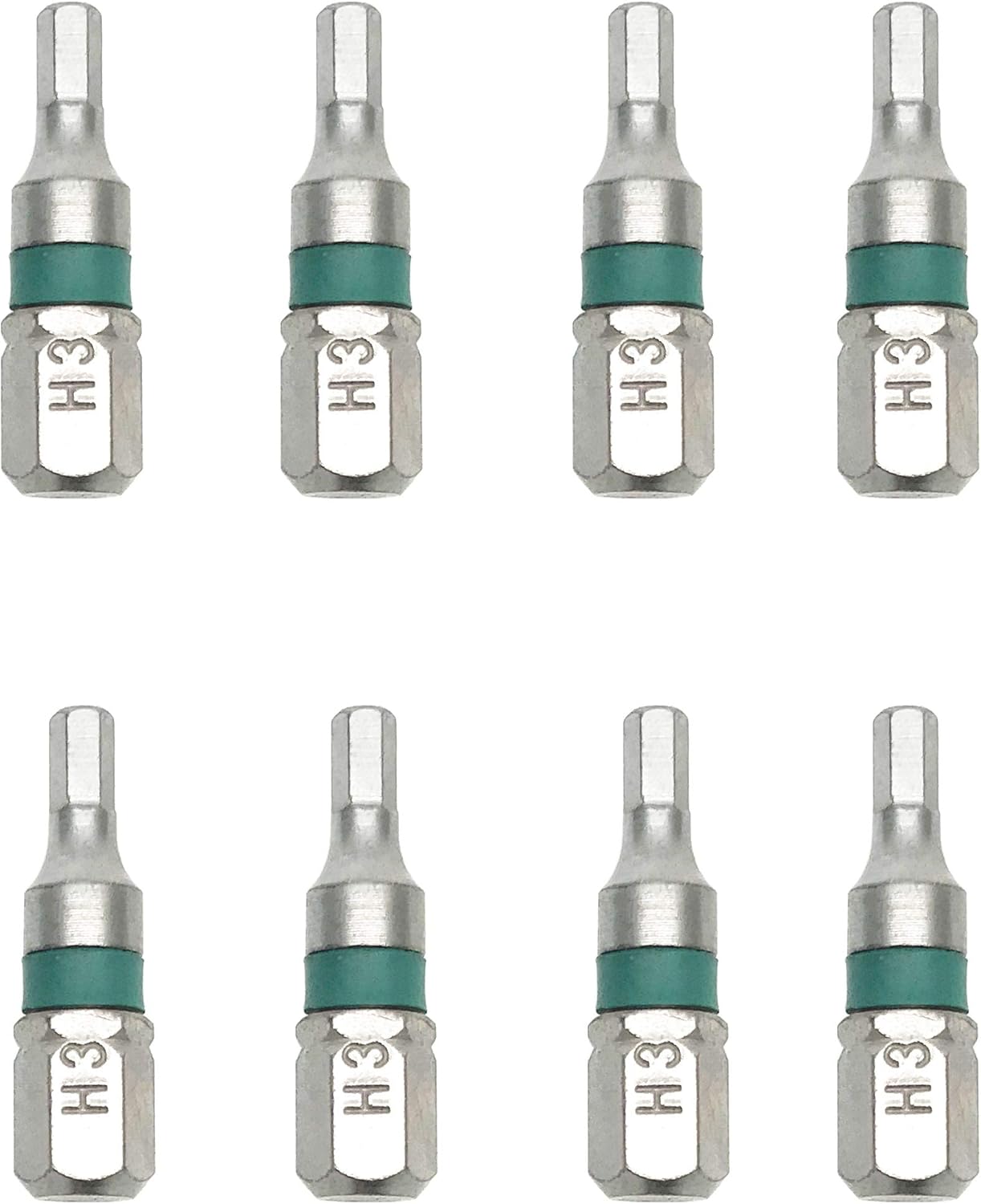 XMHF 1/4" Hex Shank 3mm H3 Tip 25mm Length Magnetic Screwdriver Bit 8Pcs
