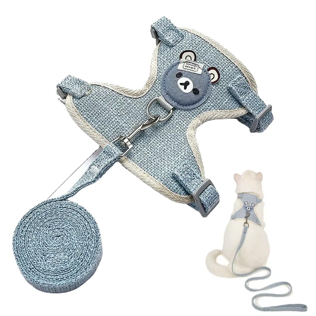 PHCOZY 1 Pcs Correa De Conejo Ajustable Suave Arnés Mascotas Arnés Cómodo Conejos Lindo Arnes Gatos Pequeño Antiescape, para DoméStico del Gatito del Animal PequeñO(22-37cm)