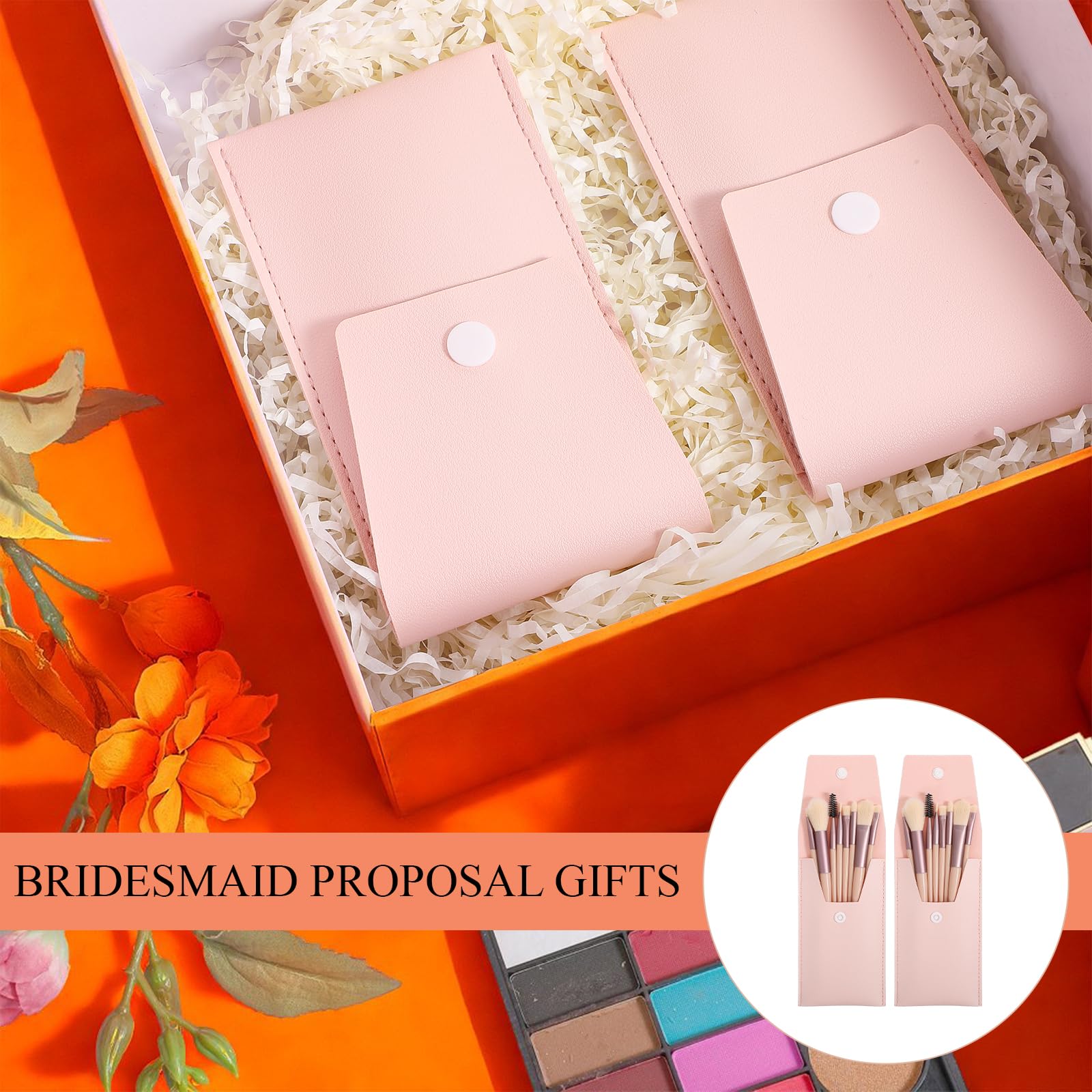 Juego de 24 brochas de maquillaje de viaje, mini brochas de maquillaje, brochas de maquillaje en ángulo para mujeres y niñas, regalo de boda (rosa polvo)