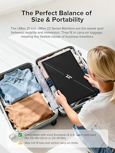 Miniatura 9 de UPERFECT Monitor portátil con pantalla táctil 2K QLED, monitor de juegos de 22 pulgadas con VESA y soporte ajustable de 180, 2560 × 1440 QHD