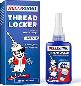 Thread Lock Blue, Medium Strength Threadlocker, Thread Locker for Nuts, Bolts, Fasteners and Metals, Anaerobic Curing Screw Glue to Prevent Loosening (medium-50ml)