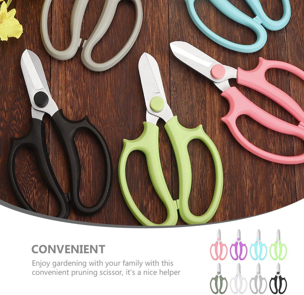 8pcs Gardening Trimming Scissors Ergonomic Pruning Shears for Flowers Plants Fruit Harvesting Comfortable Non-slip Handles for Easy Use Flower Shops and Gardens