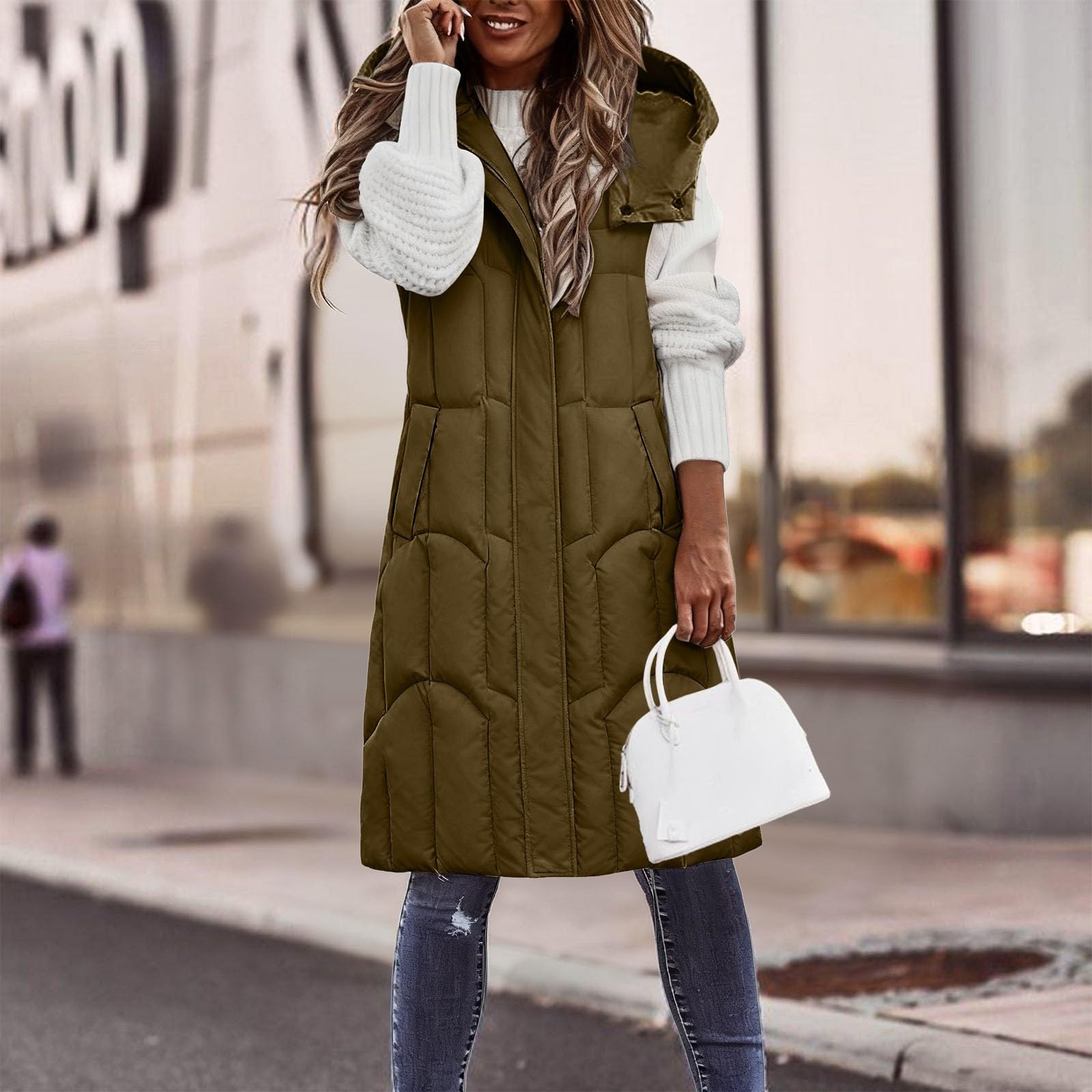 Genérico Chaleco Mujer Invierno,Chaqueta acolchada sin Mangas chaqueta de entretiempo Invierno Plumas resistente al viento plumóns Acolchado Plumífero Ultralight