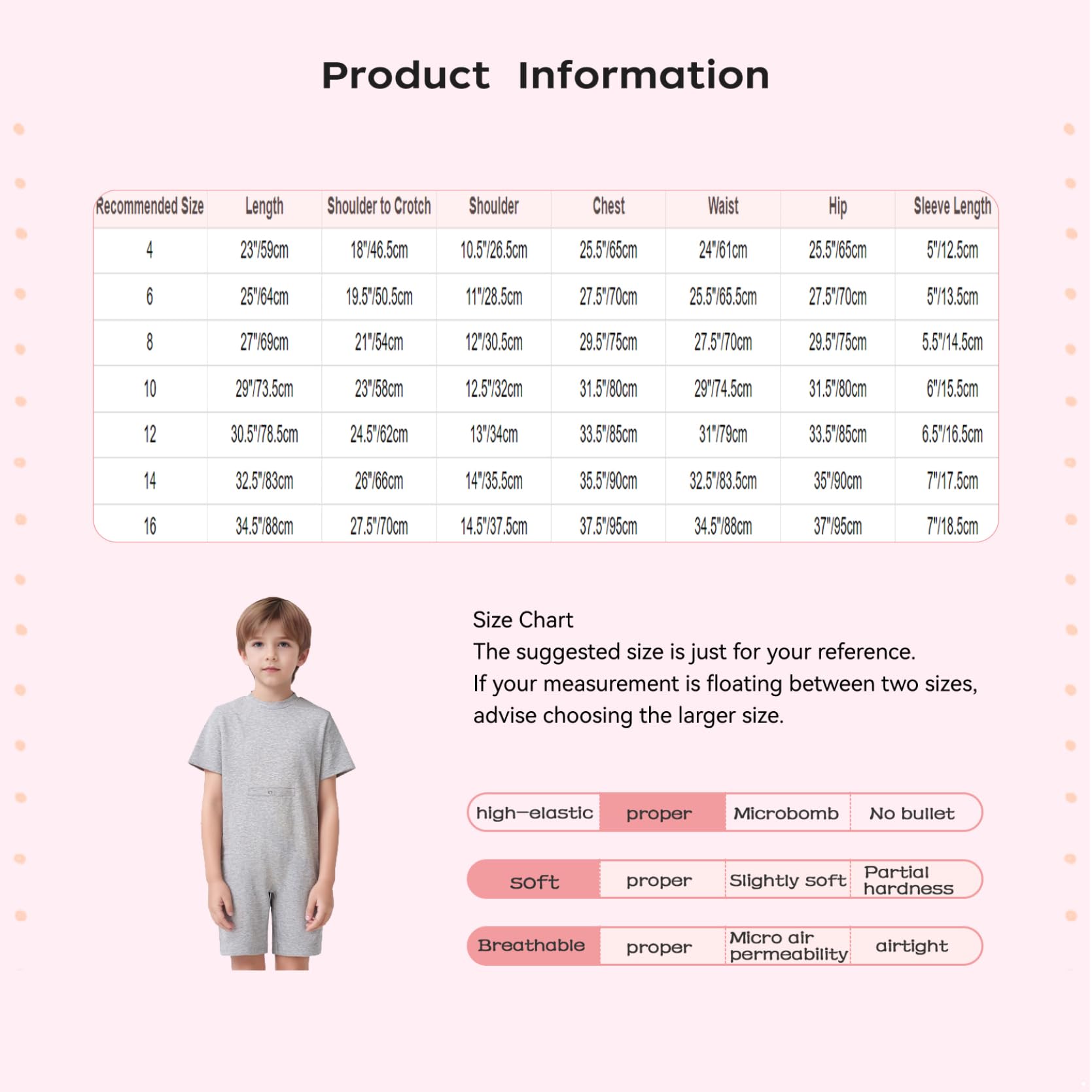 inlzdz Monos Cortos De Manga Corta con Cremallera para Niños Y Niñas Ropa Adaptativa con Necesidades Especiales Mono Sensoria