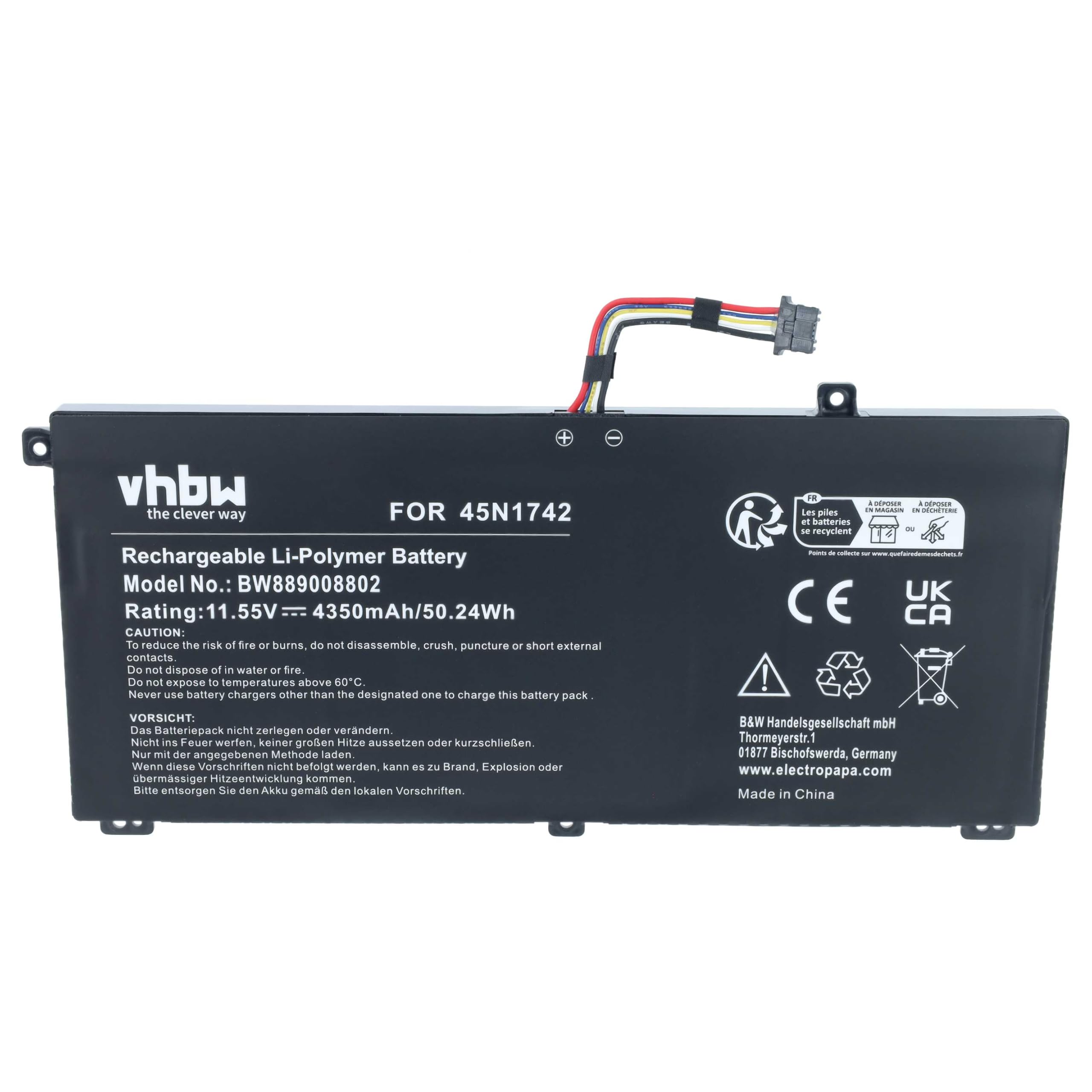 vhbw batteria compatibile con Lenovo ThinkPad T550, T550 I7-5600U