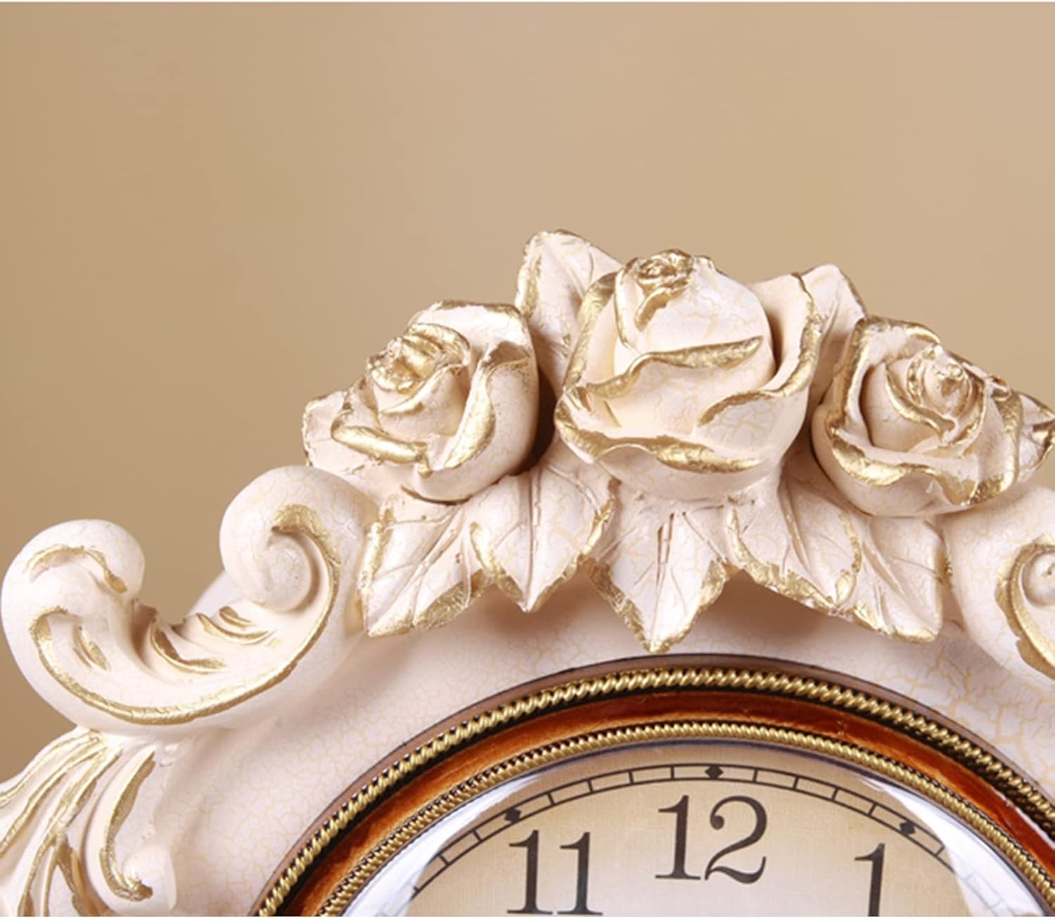 Mantel Clock Desk Clock Table Clock European Living Room Bedroom Retro Desktop Art Table Clock Home Decoration Mantel Clock Suitable Compatible with Living Room Bedroom,