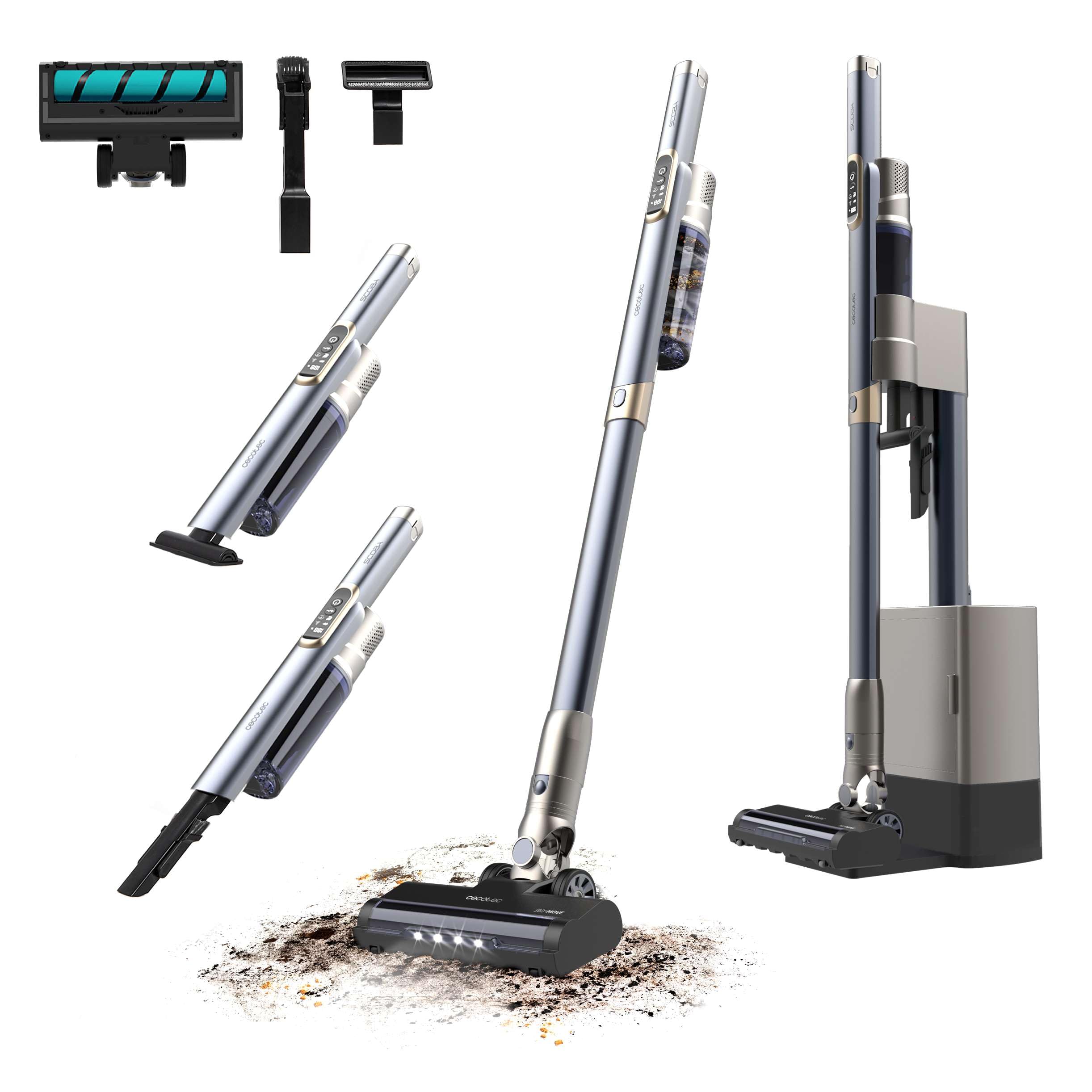 Cecotec Scoba 2100 Station Cordless Vacuum Cleaner with Self-Emptying Base, 210W, Brushless Digital Motor, Suction Pressure 20kPa, Autonomy 40mins, 2 Modes, Jalisco Brush, 2 in 1 Accessory