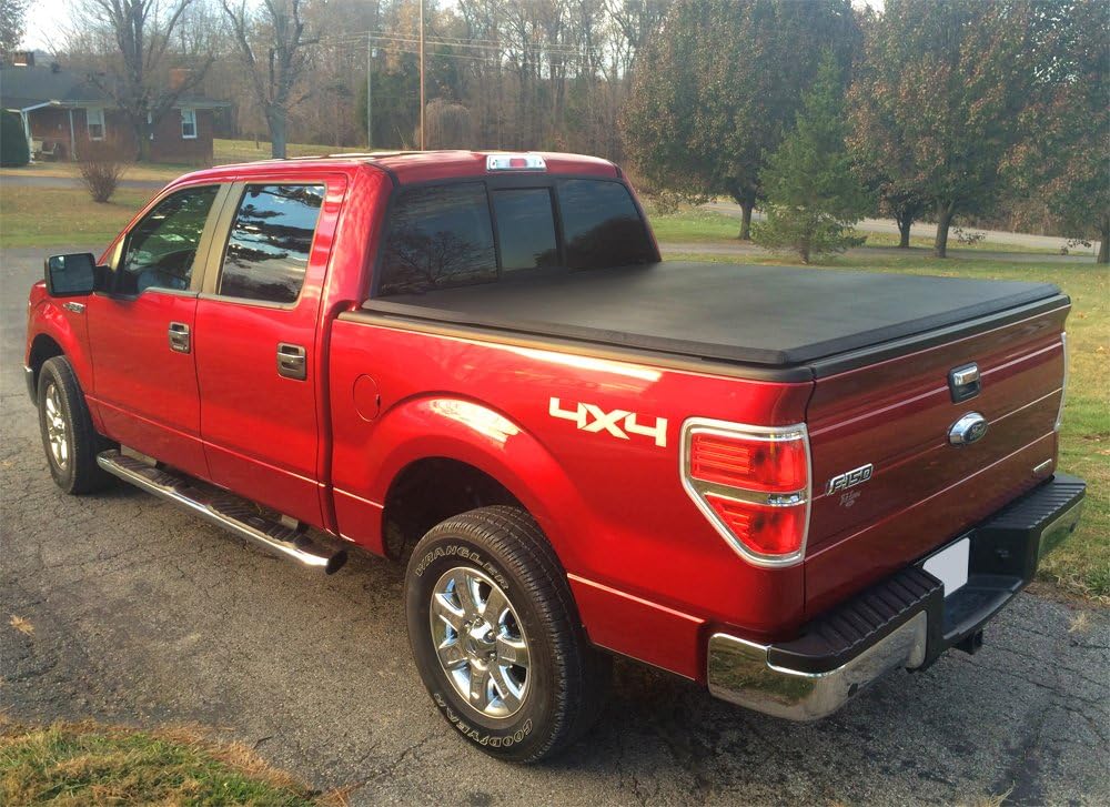 MaxMate Soft Tri-fold Truck Bed Tonneau Cover Compatible with 2009-2014 Ford F-150 | Fleetside 5.5' Bed | TCF371019 | Vinyl
