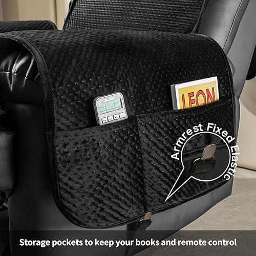 Vista 2 de STONECREST - Funda para silla reclinable, funda acolchada de terciopelo resistente al agua, se mantiene en su lugar