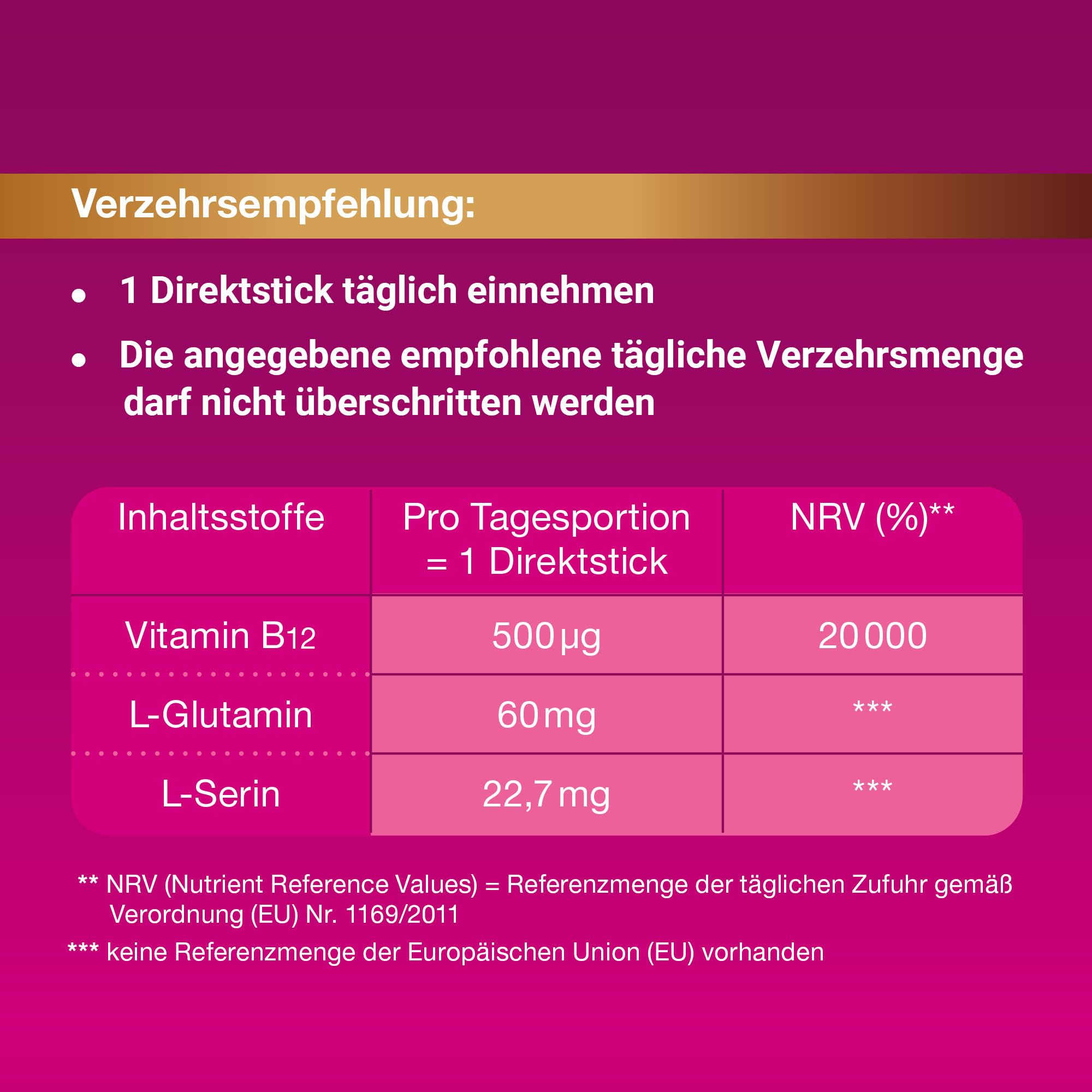 500 μg, Direktsticks, für Energie und Nerven, 90 Stück