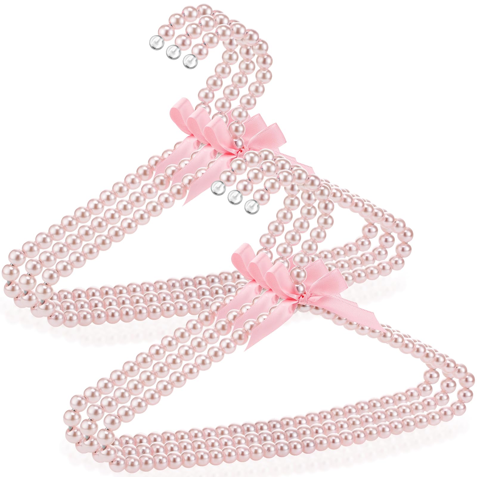 Cintre pour vêtements en perles rose pour sublimer le dressing de votre bébé