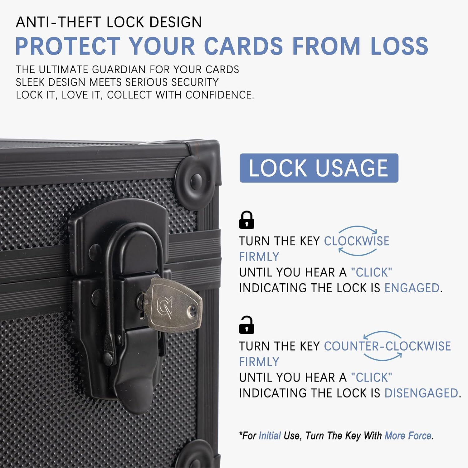 Toploader Storage Box for 3x4 35pt Rigid Cards ＆ Top Loader Cards - Aluminum Alloy Trading Card Storage Box, Sports Card Case with Lock (Holds 600+ Toploaders, Black)