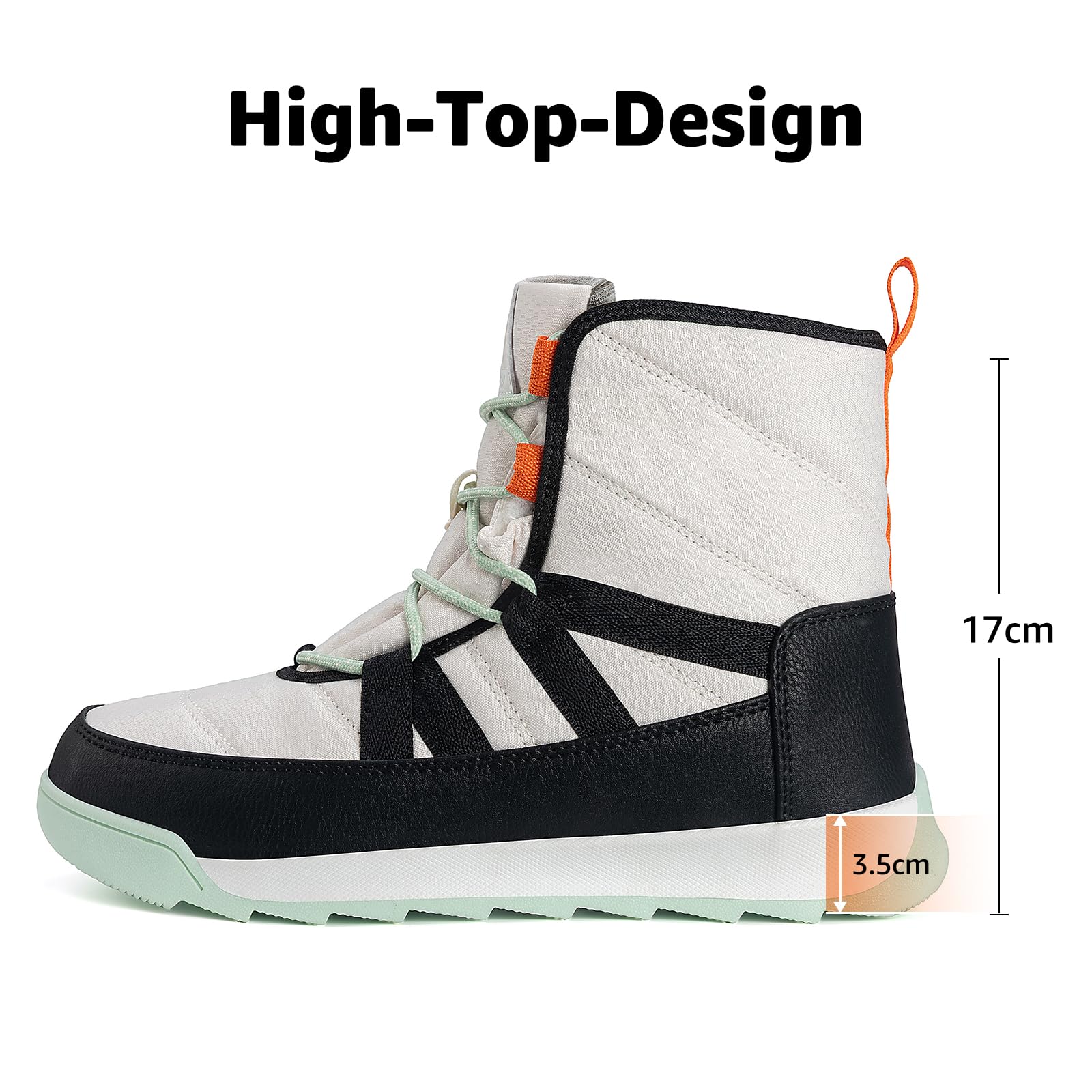 Mishansha Schneestiefel Damen Warm rutschfeste Gr.36-42