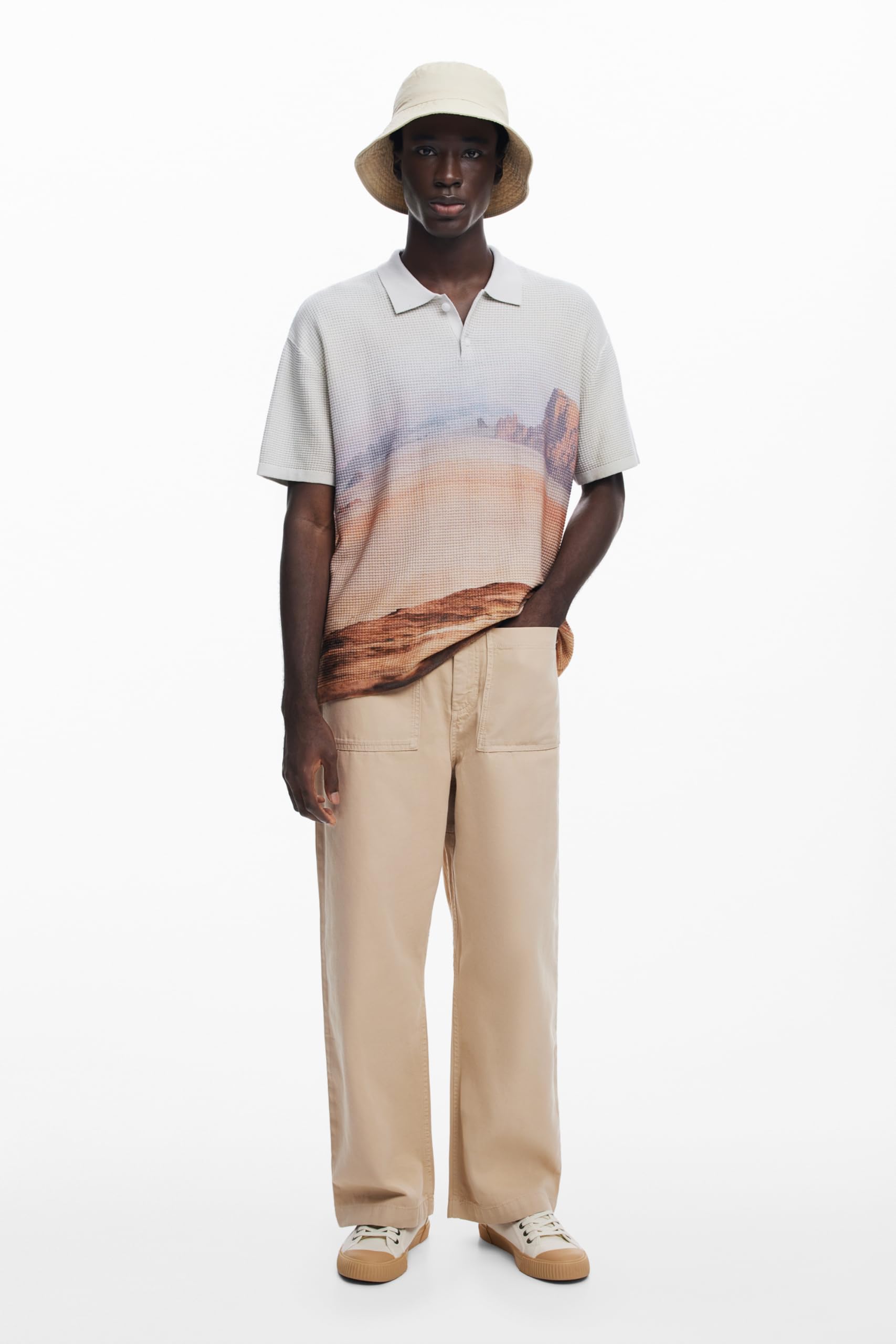 Desigual Man Knit Polo A Maniche Corte T-Shirt Uomo