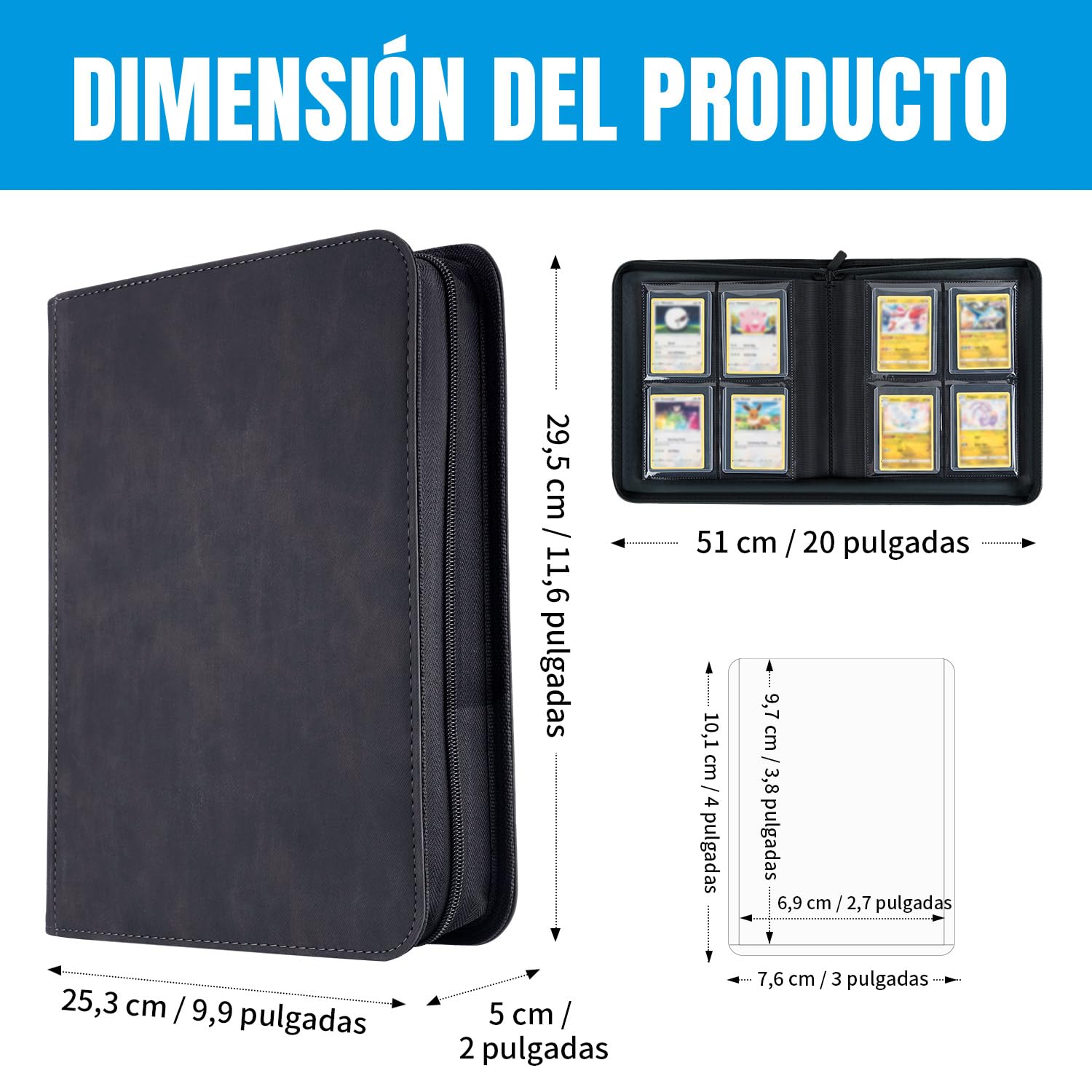 Toploader Álbum Para Tarjetas Coleccionables 112 Toploader 4 Compartimentos Con 10 Unidades 35pt Toploader Carpeta Para Tcg, Tarjetas Mtg, Álbumes Coleccionables - Negro