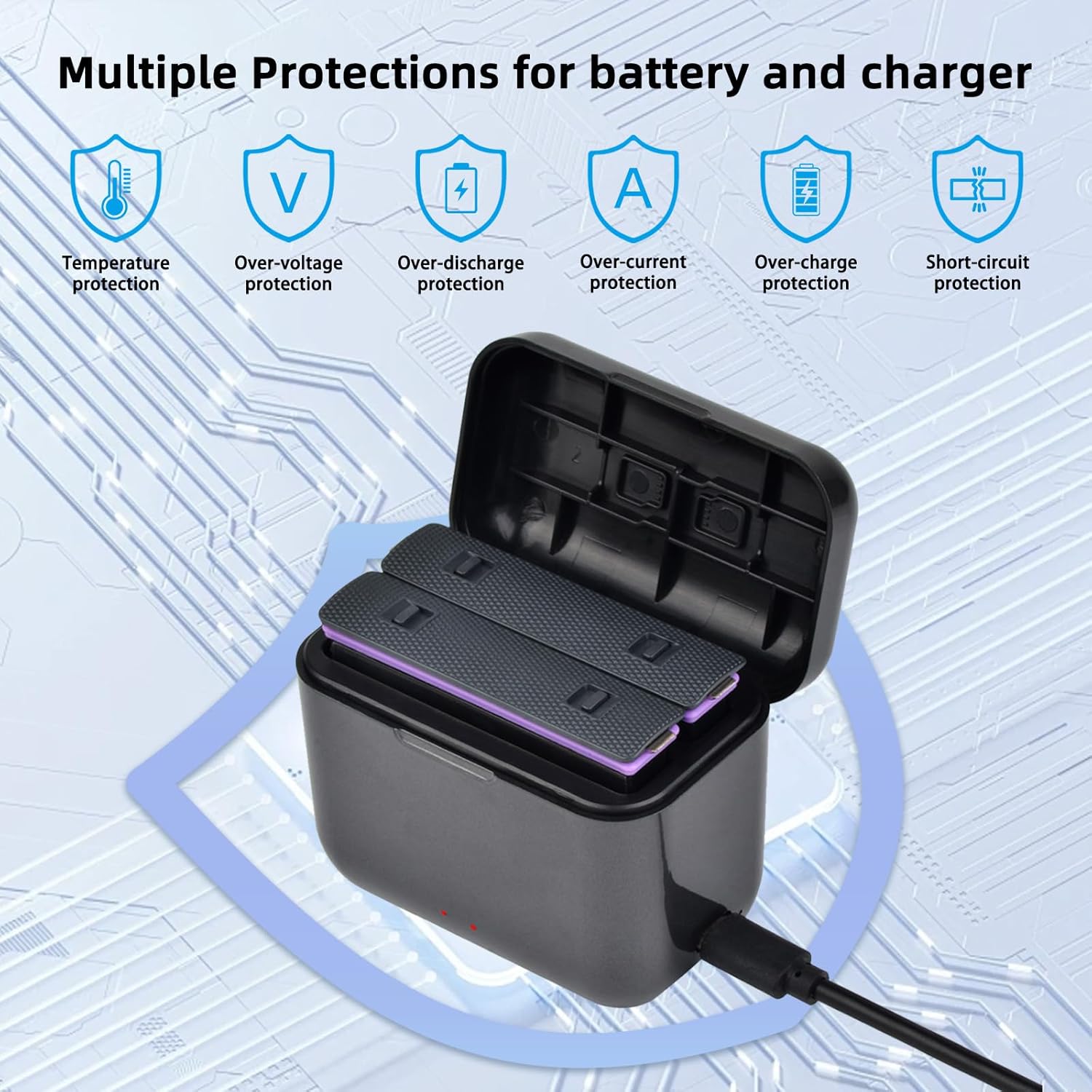 Batmax 2Pcs Battery + Box Storage Dual USB Charger for Insta360 X5 Camera Accessories