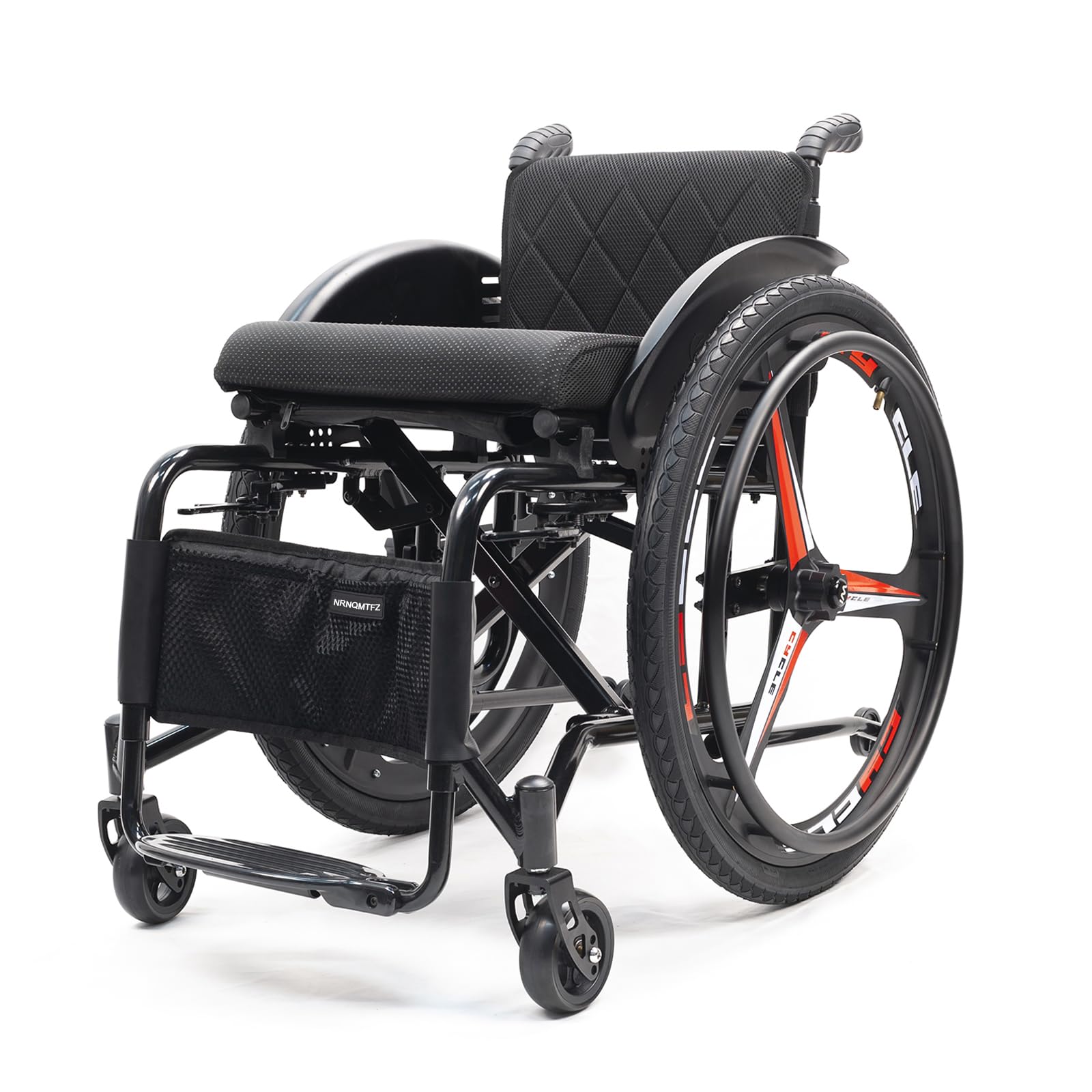 Silla de ruedas plegable todoterreno ultraligera para adultos, silla de ruedas manual autopropulsada de aleación de aluminio con frenos de mano