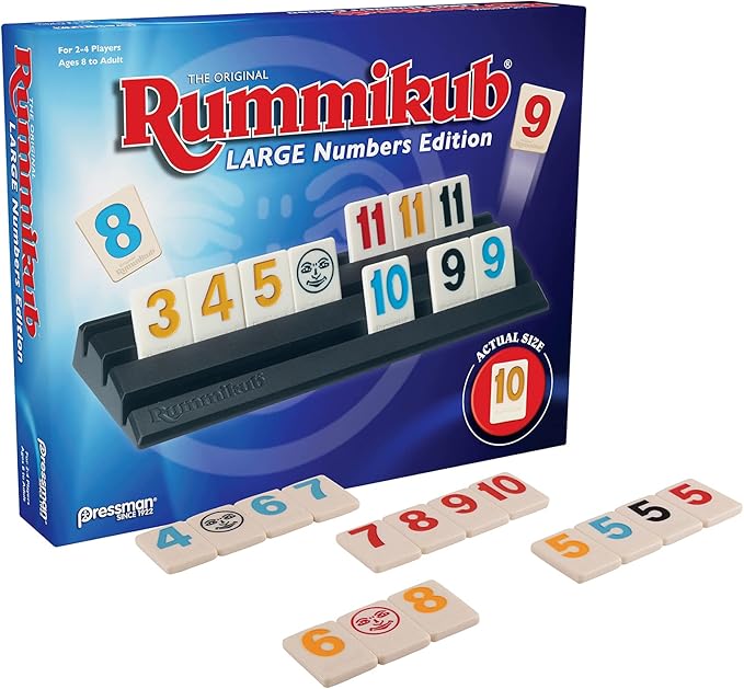 Rummikub Edición Números Grandes Original Pressman Azul 5" miniatura 2