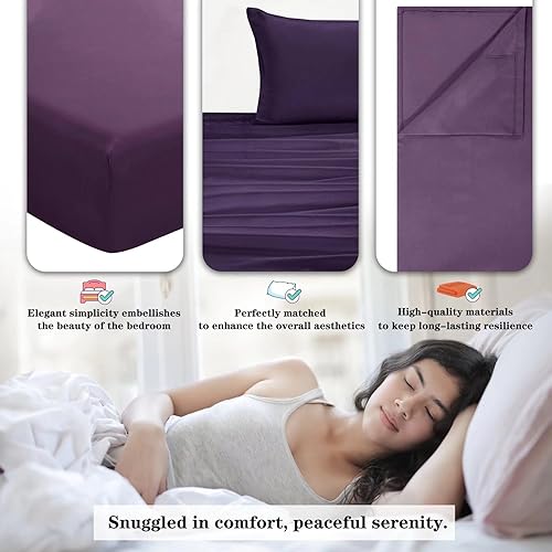 Miniatura 3 de imysea Juego de sábanas de 3 piezas de microfibra cepillada de lujo extra suave de 1800 hilos con bolsillos profundos