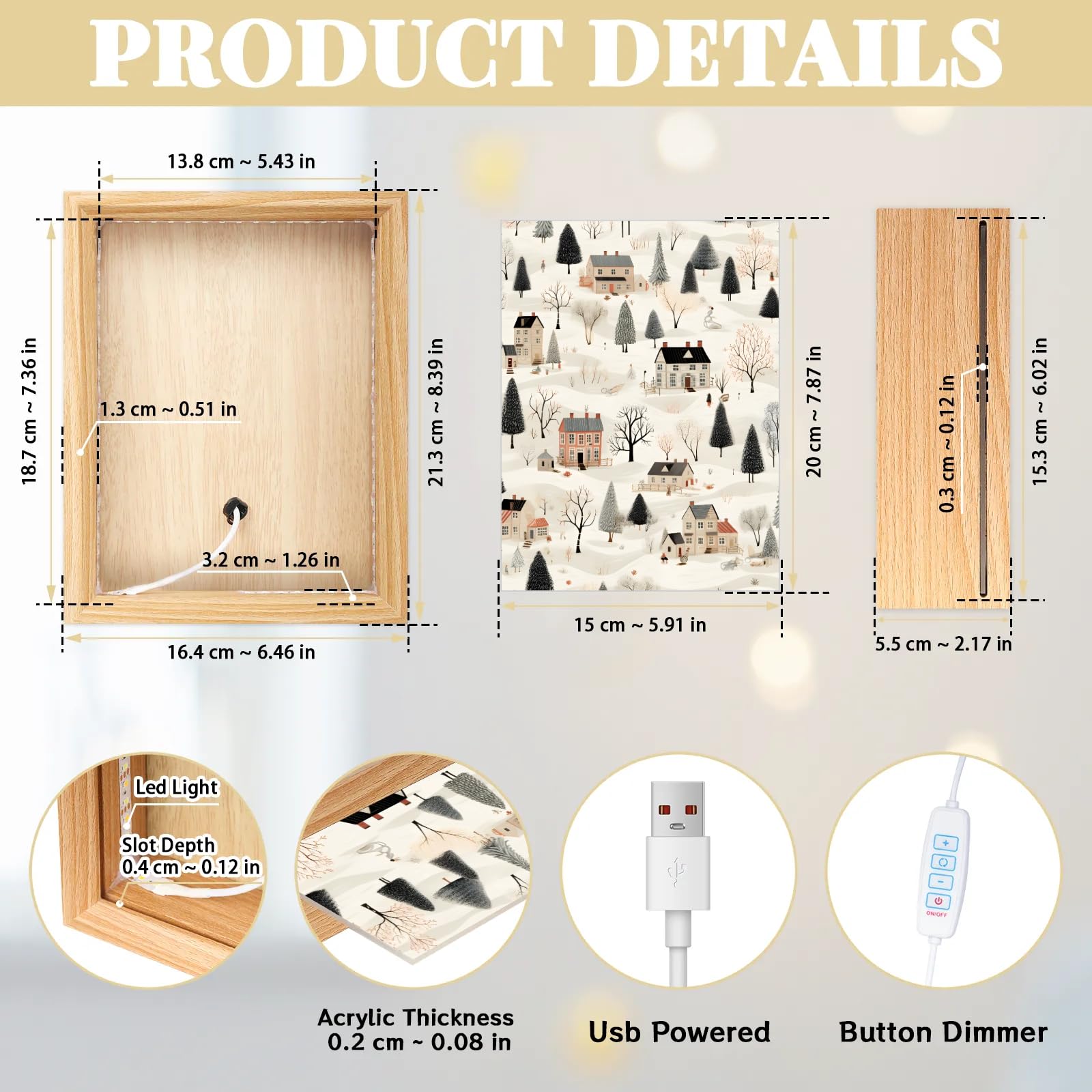 Light Up Painting, Graffiti Forest Wall Art Picture Light Fantastic Forest Light Up Desktop Art Frame, 10 Brightness, USB Powered, 3 Lighting Modes, Anxiety Relief Decor Gift for Bedroom Home