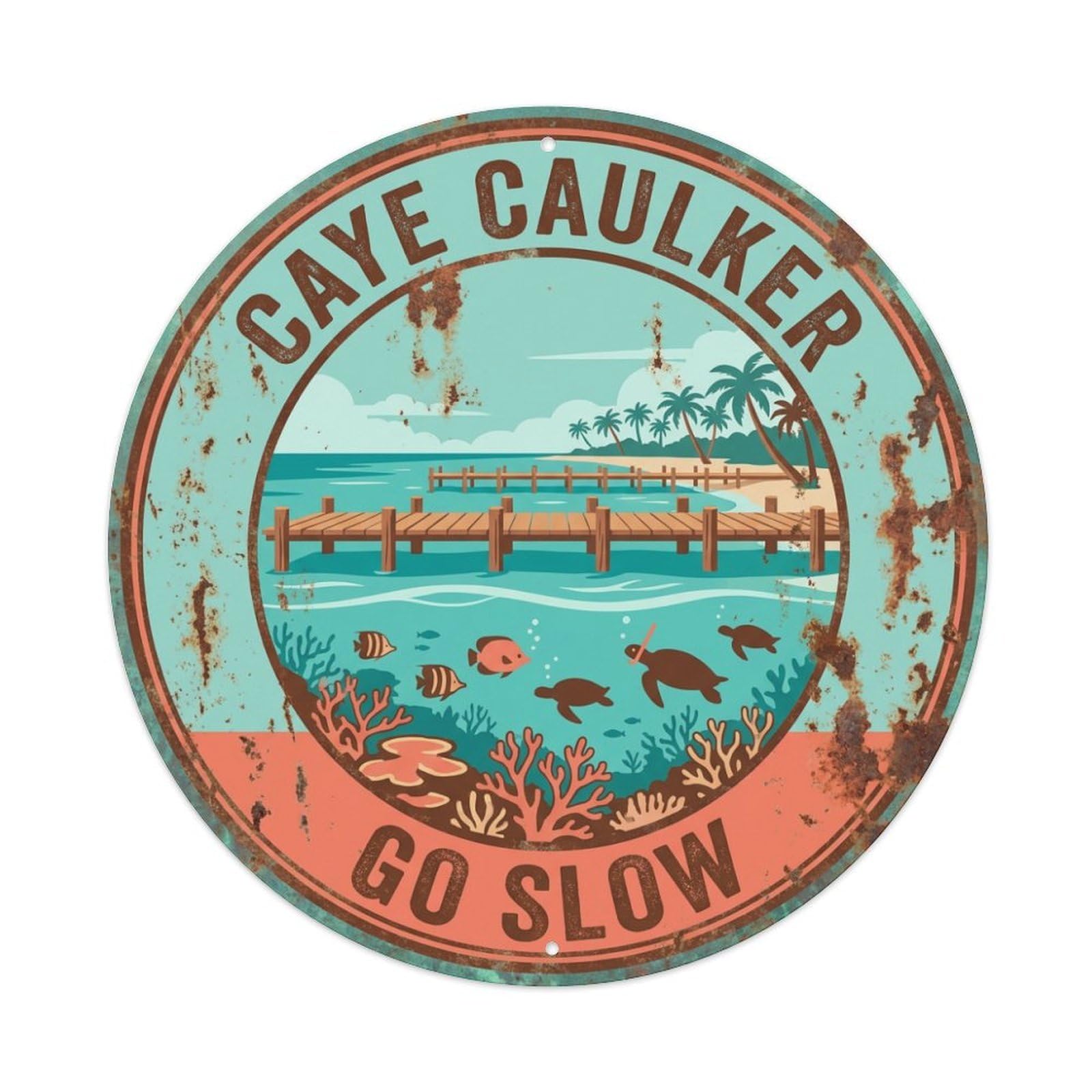 Belize Vintage Travel Caye Caulker Metal Tin Sign