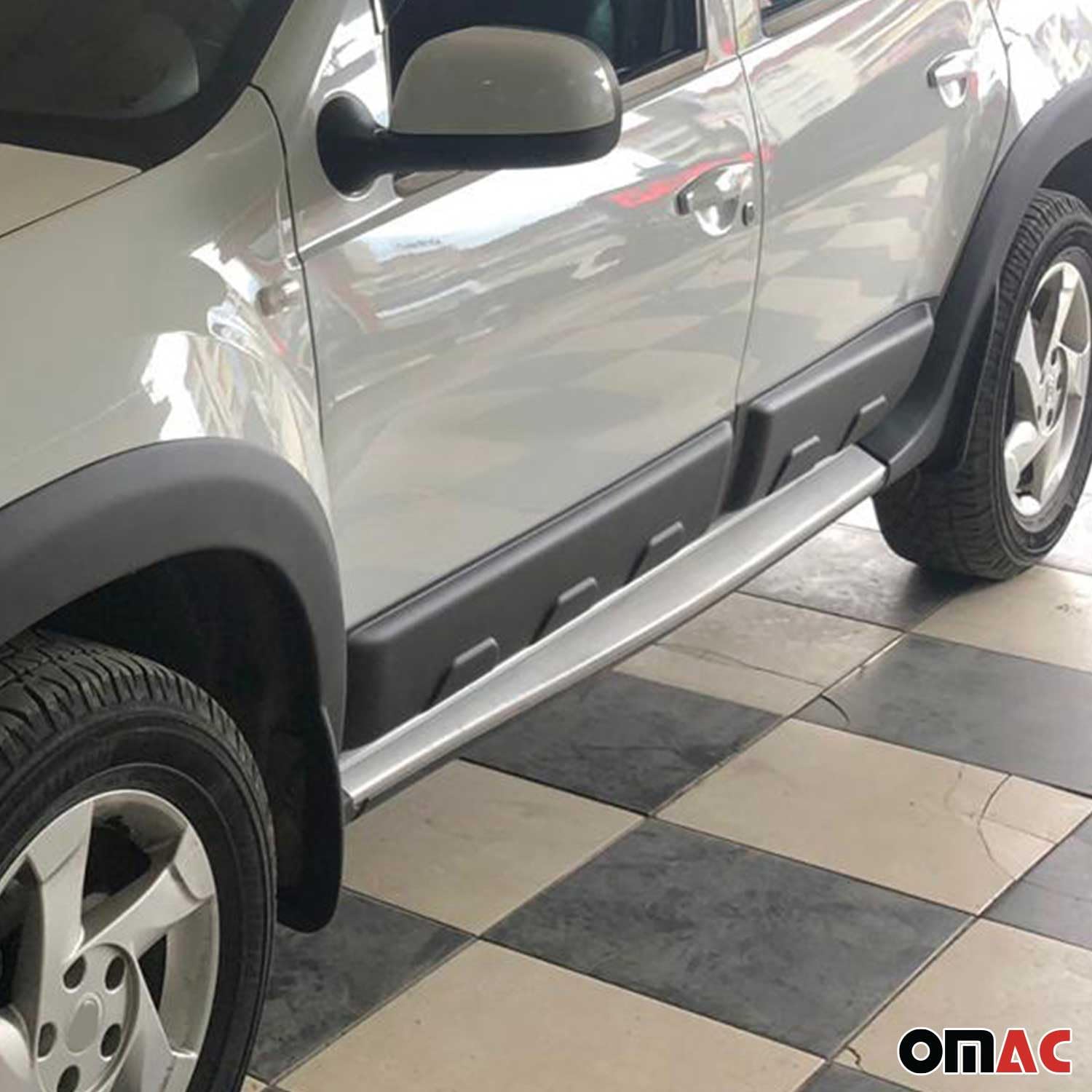 OMAC Türschutzleisten Seitenschutz 4X Compatible con Dacia Duster 2010-2018 ABS Negro 4tlg