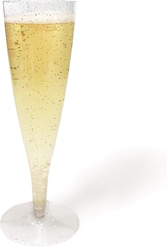 Copas de champán Variación (purpurina plateada, 10)