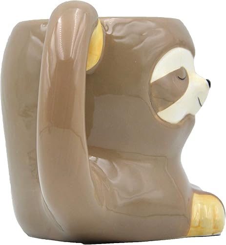 Miniatura 4 de Portatápices de cerámica con forma de perezoso de 3.9 pulgadas, soporte para lápices y cepillos de dientes de perezoso, bonito accesorio de