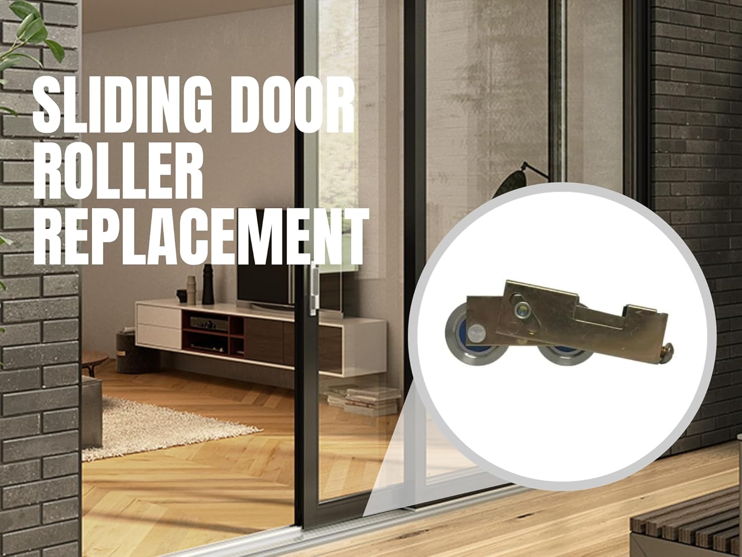 DR-266 / D-1858 Roller for Patio Sliding Glass Doors | Tandem Rollers | 1 ¹/₄" Precision Bearing Stainless Steel Wheels | Easy Installation | Roller for Sliding Door (Pack of 2)