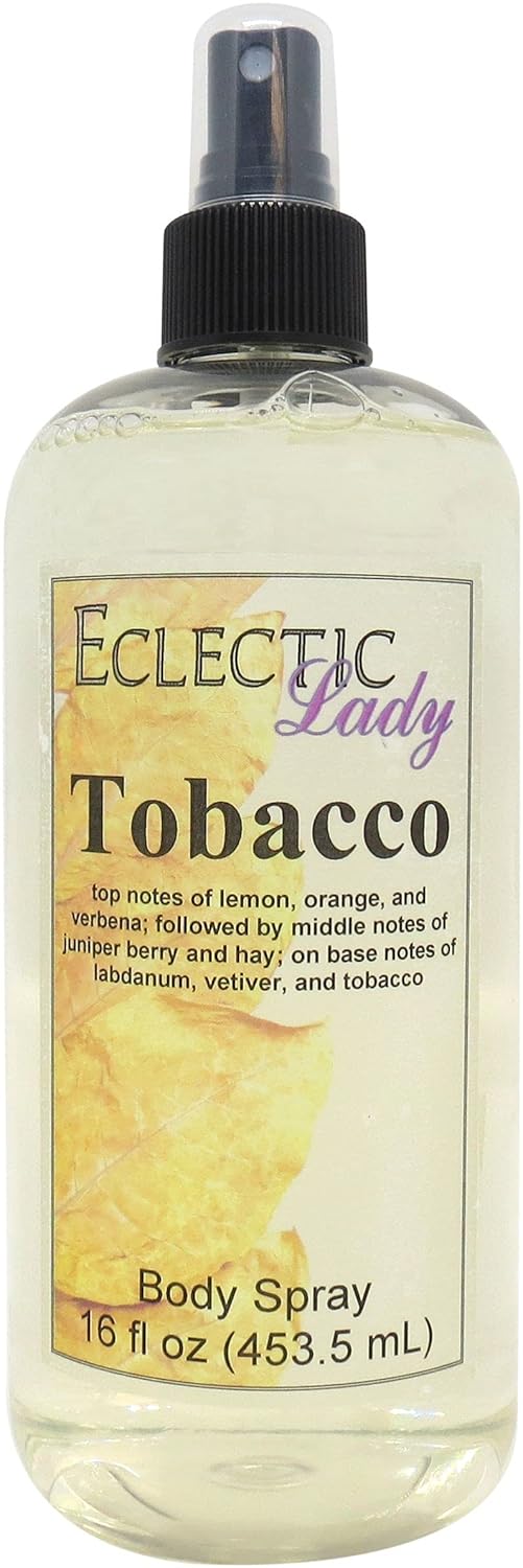 Eclectic Lady Tobacco Body Spray, 16 ounces, Body Mist for Women with Clean, Light & Gentle Fragrance, Cologne with Soft, Subtle Aroma For Daily Use