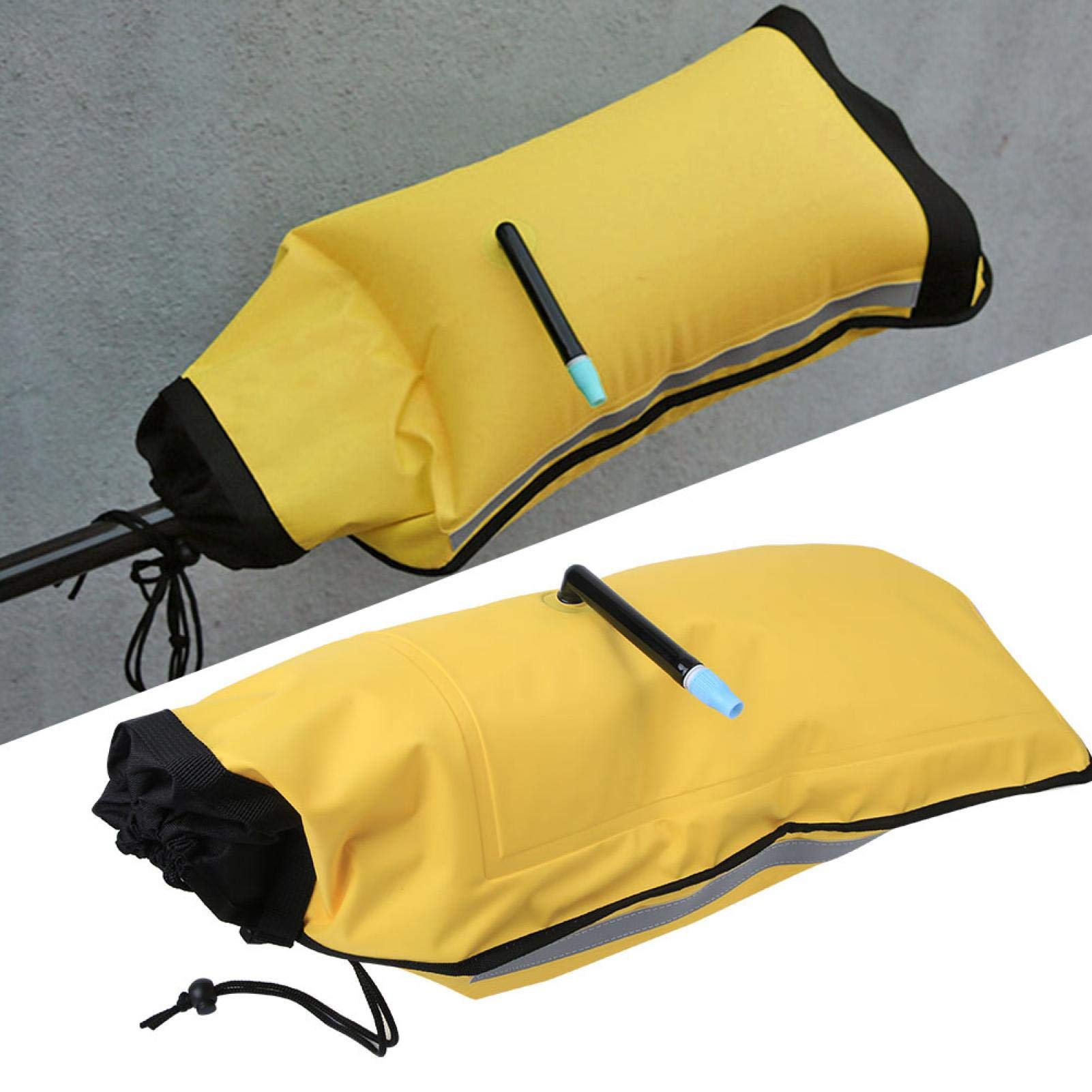 Flotteur De Pagaie Pour Kayak – Boucle De Dégagement Rapide, Capacité De Flottaison Maximale, Jaune Fluo Avec Bandes Réfléchissantes, équipement D’auto-sauvetage Pour Canoë Et Navigation