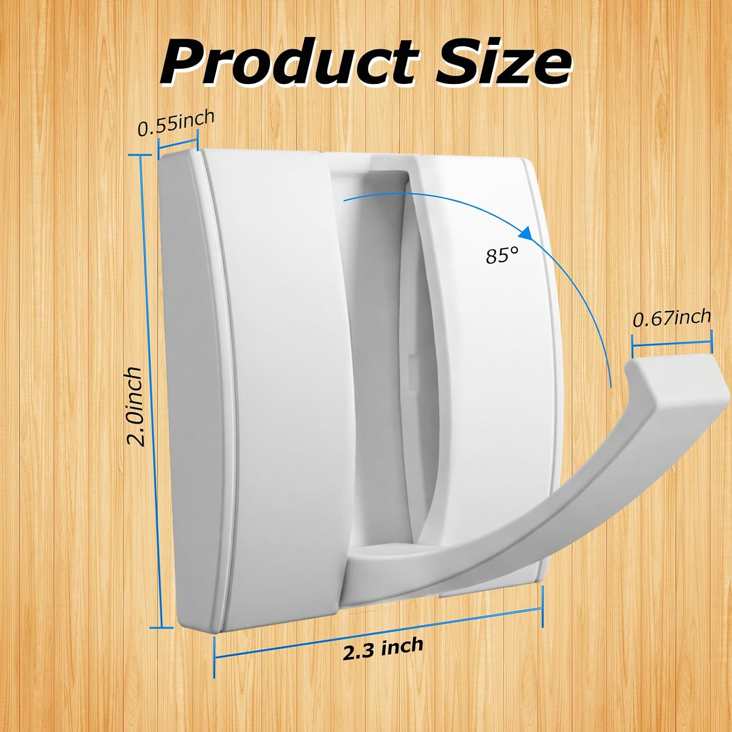Queekay 4 Pcs Folding Hideaway Coat Hooks Heavy Duty Wall Towel Hooks for Bathrooms Retractable Coat Space Aluminum Wall Hanging Holder for Closet Scarf Hat Robe Key Purse Bag (White)