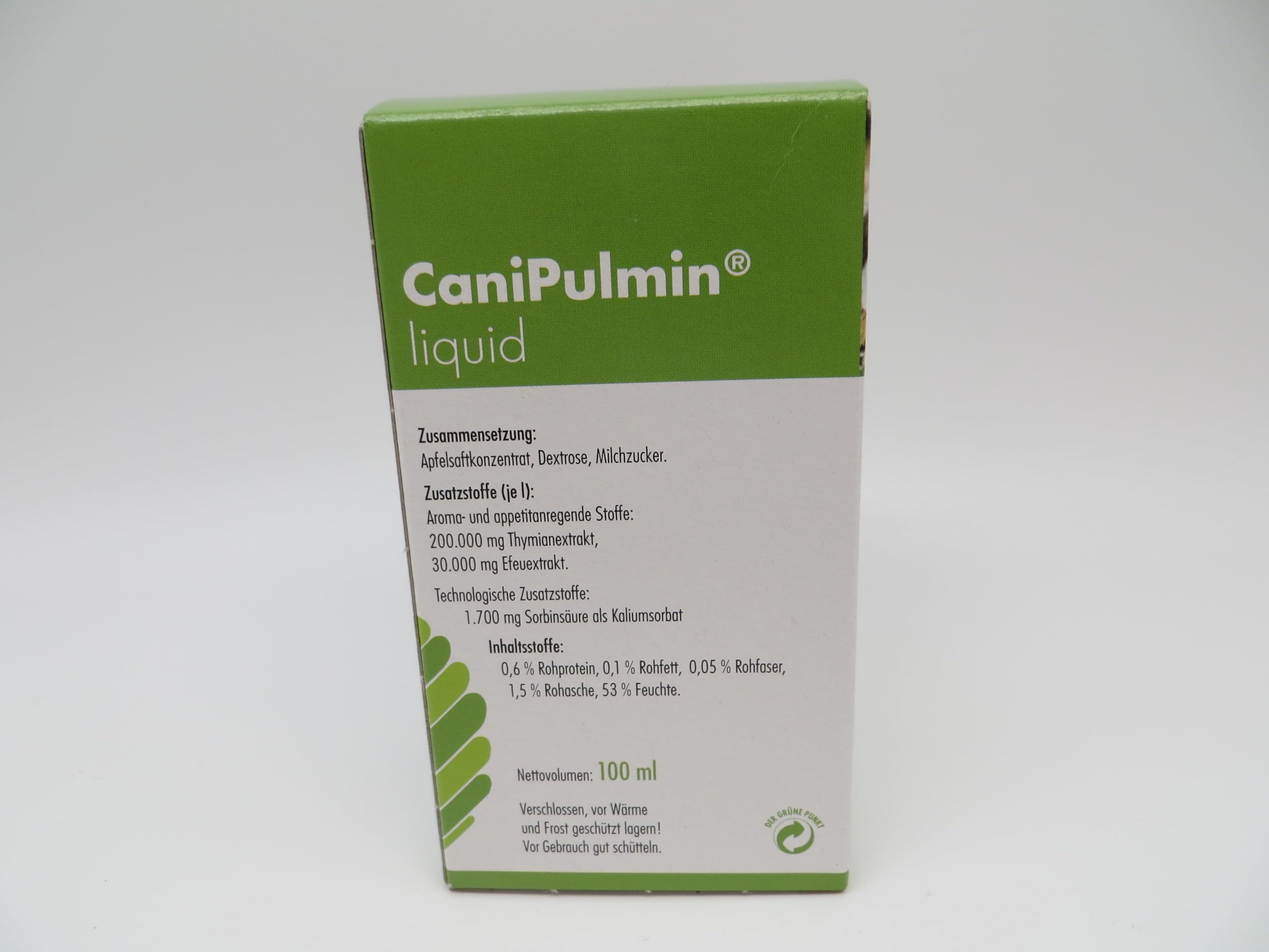 CaniPulmin Liquid - Cibo integratore liquido per cani, confezione doppia, 2 x 100 ml, con timo e edera